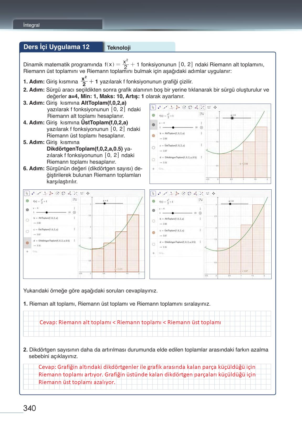 12. Sınıf Meb Yayınları Matematik Ders Kitabı Sayfa 340 Cevapları
