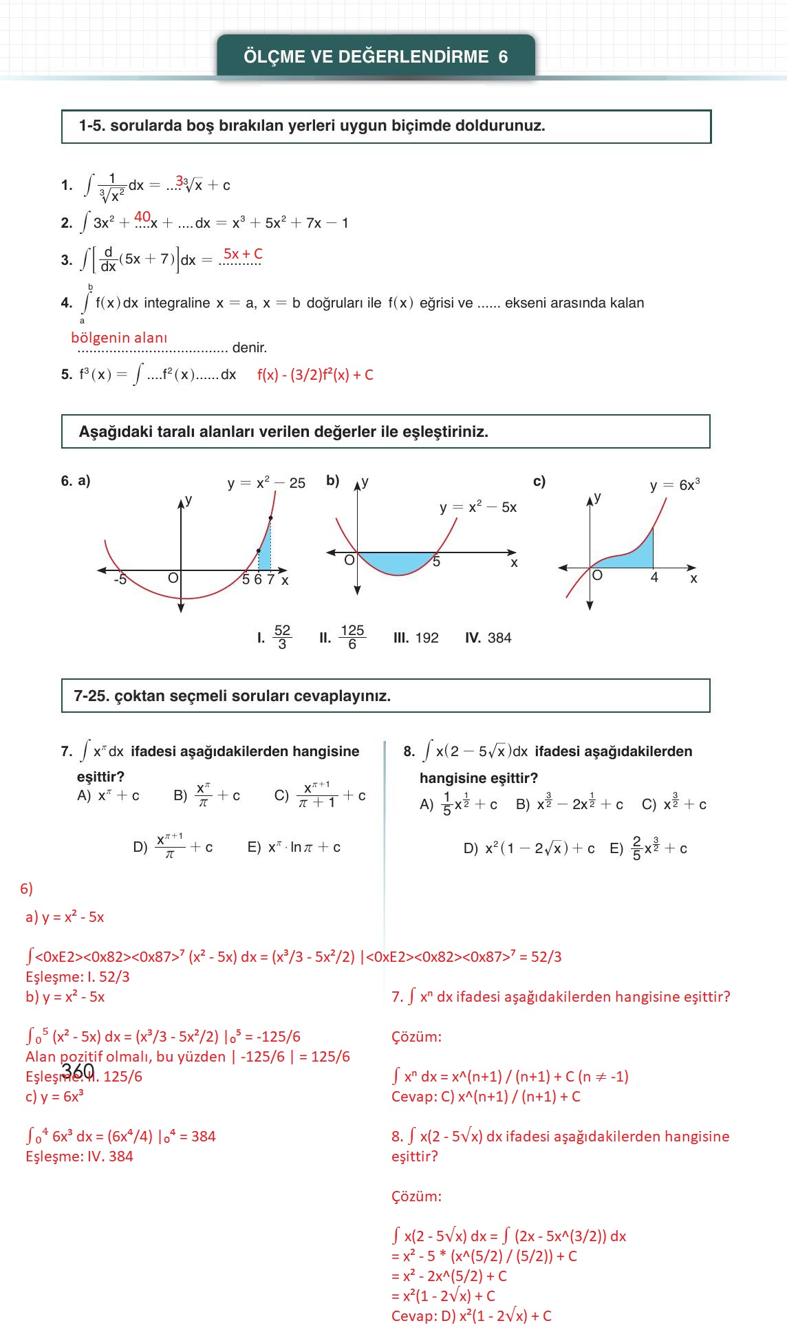 12. Sınıf Meb Yayınları Matematik Ders Kitabı Sayfa 360 Cevapları
