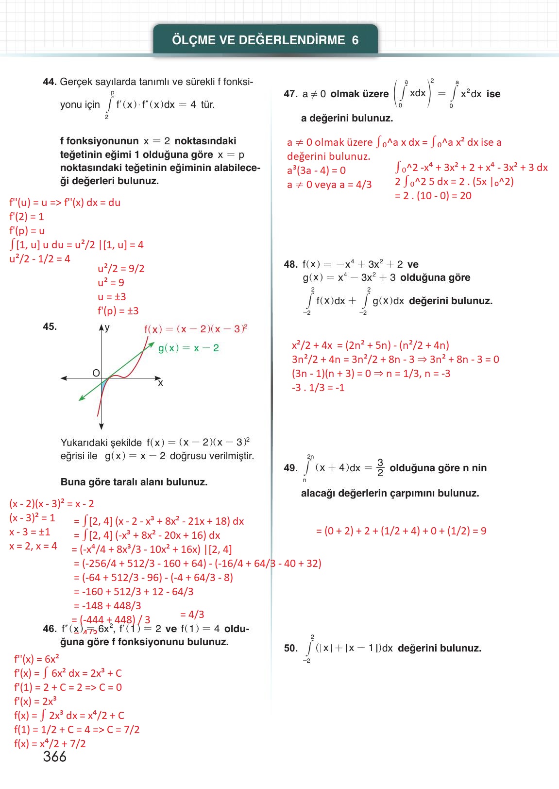 12. Sınıf Meb Yayınları Matematik Ders Kitabı Sayfa 366 Cevapları