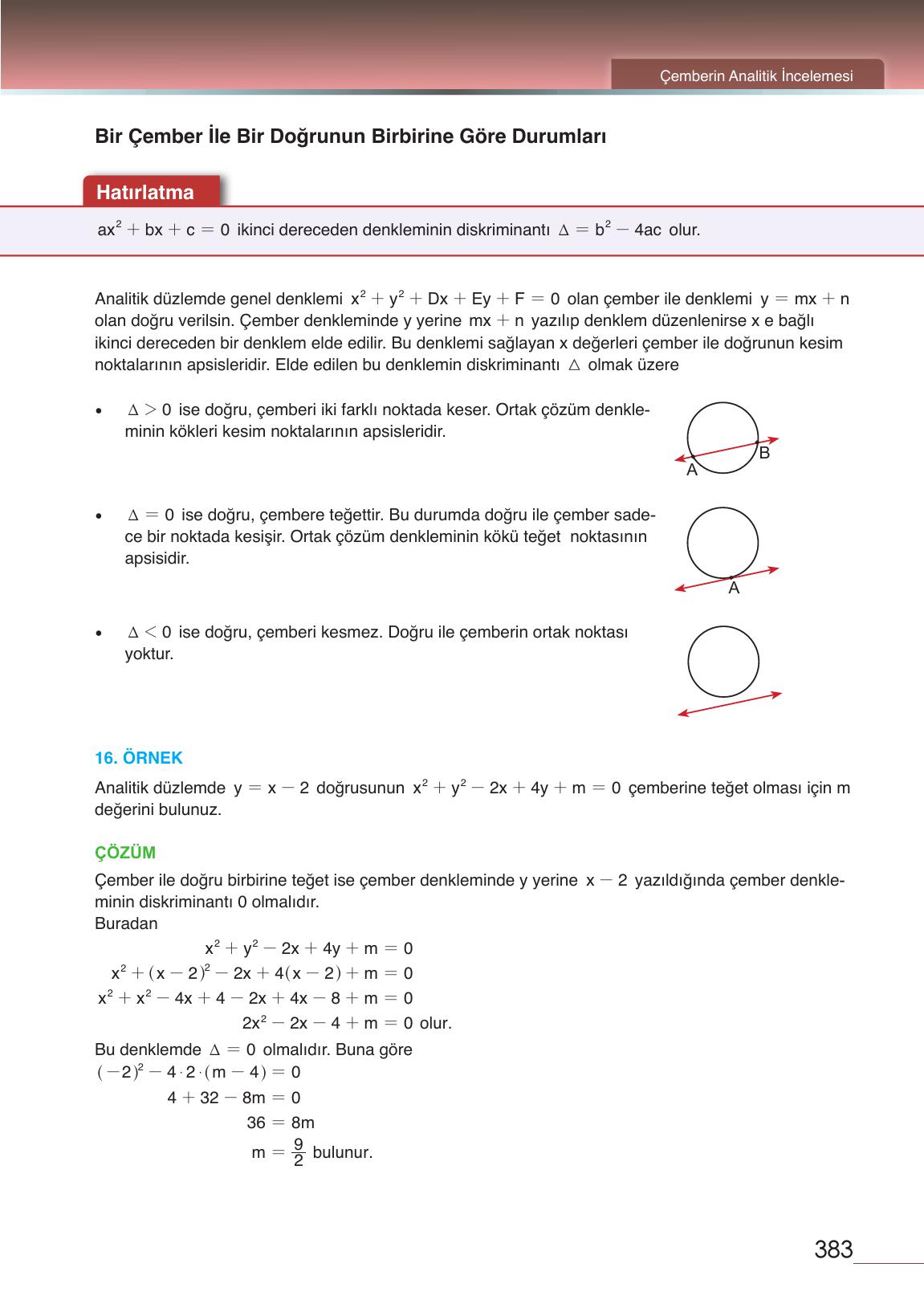 12. Sınıf Meb Yayınları Matematik Ders Kitabı Sayfa 383 Cevapları