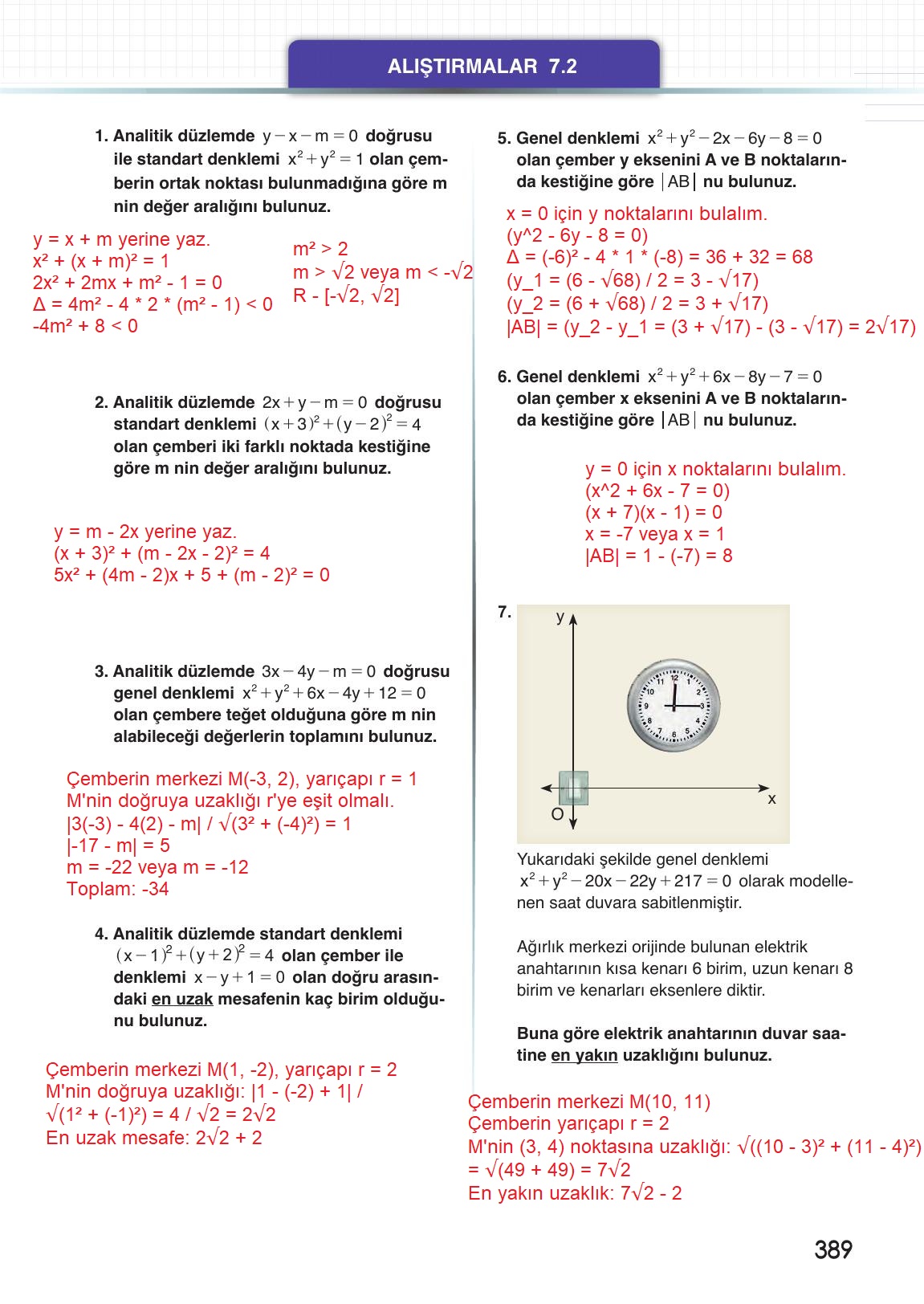 12. Sınıf Meb Yayınları Matematik Ders Kitabı Sayfa 389 Cevapları