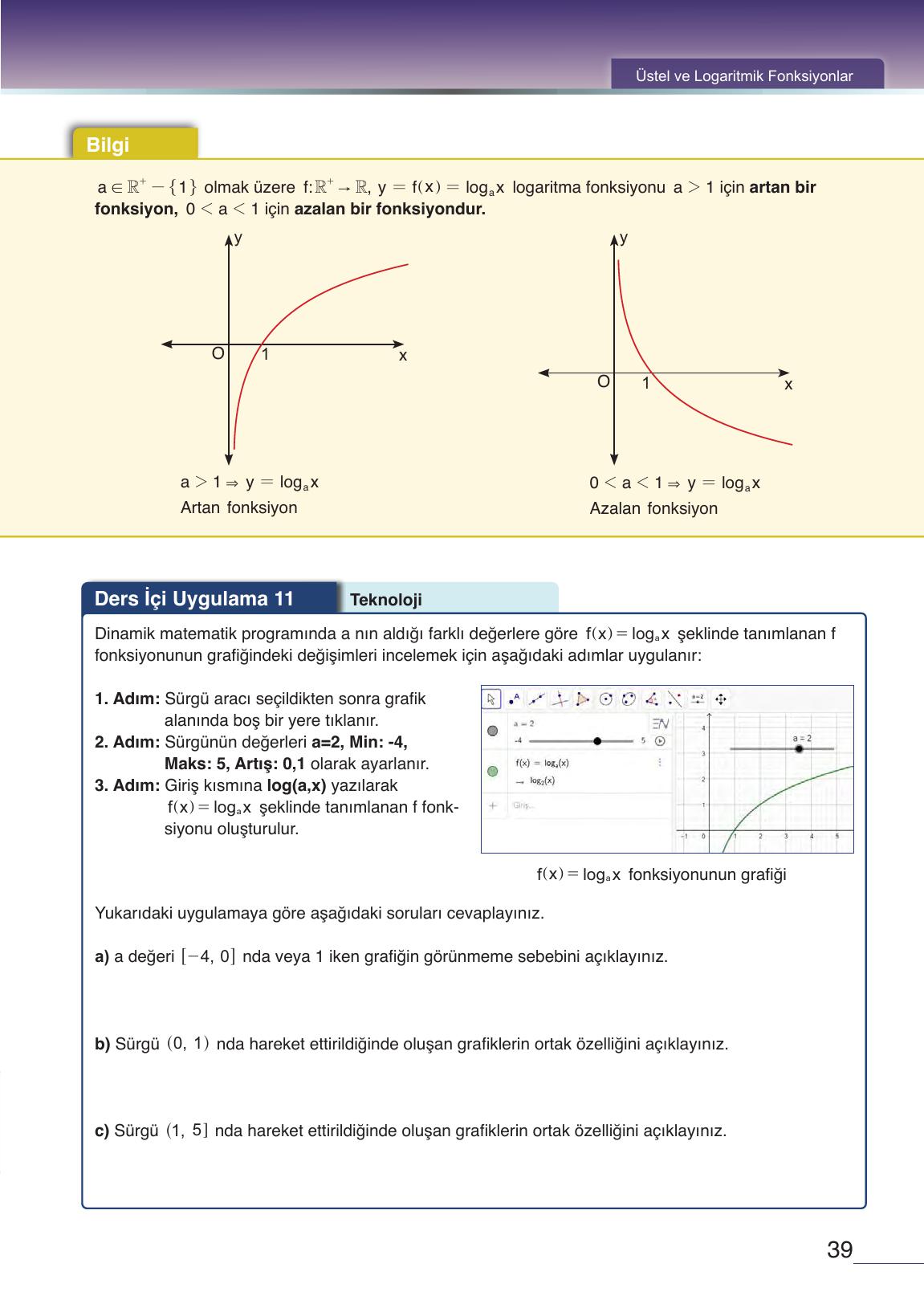 12. Sınıf Meb Yayınları Matematik Ders Kitabı Sayfa 39 Cevapları