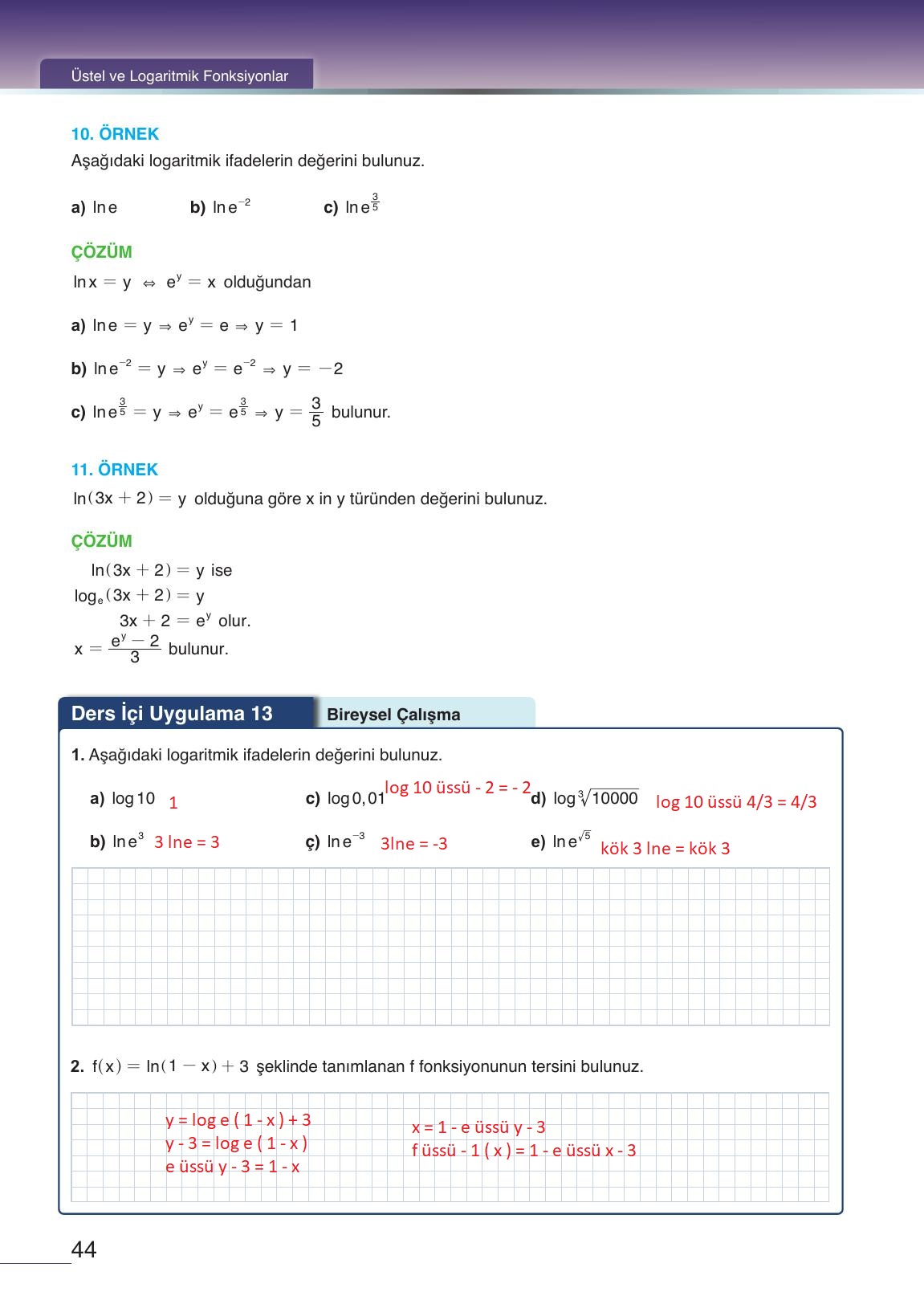 12. Sınıf Meb Yayınları Matematik Ders Kitabı Sayfa 44 Cevapları 12. Sınıf Meb Yayınları Matematik Ders Kitabı Sayfa 44 Cevapları