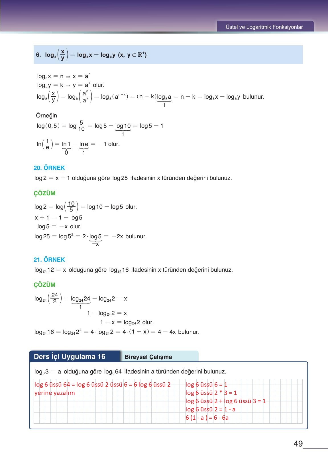12. Sınıf Meb Yayınları Matematik Ders Kitabı Sayfa 49 Cevapları