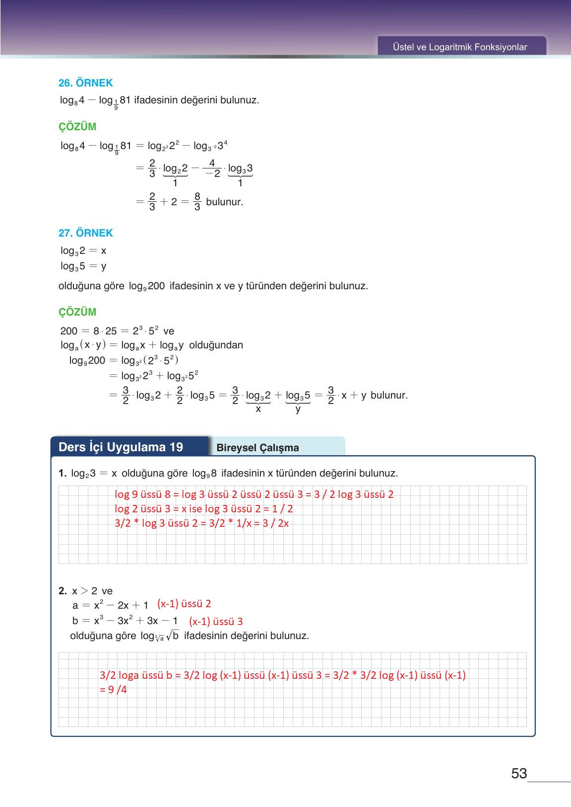 12. Sınıf Meb Yayınları Matematik Ders Kitabı Sayfa 53 Cevapları