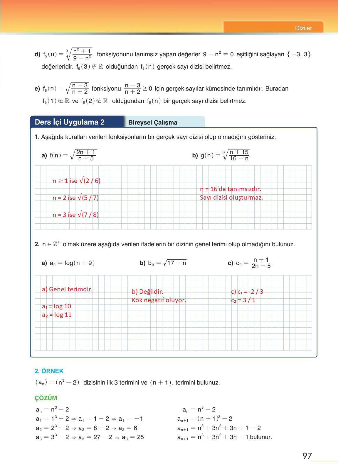 12. Sınıf Meb Yayınları Matematik Ders Kitabı Sayfa 97 Cevapları
