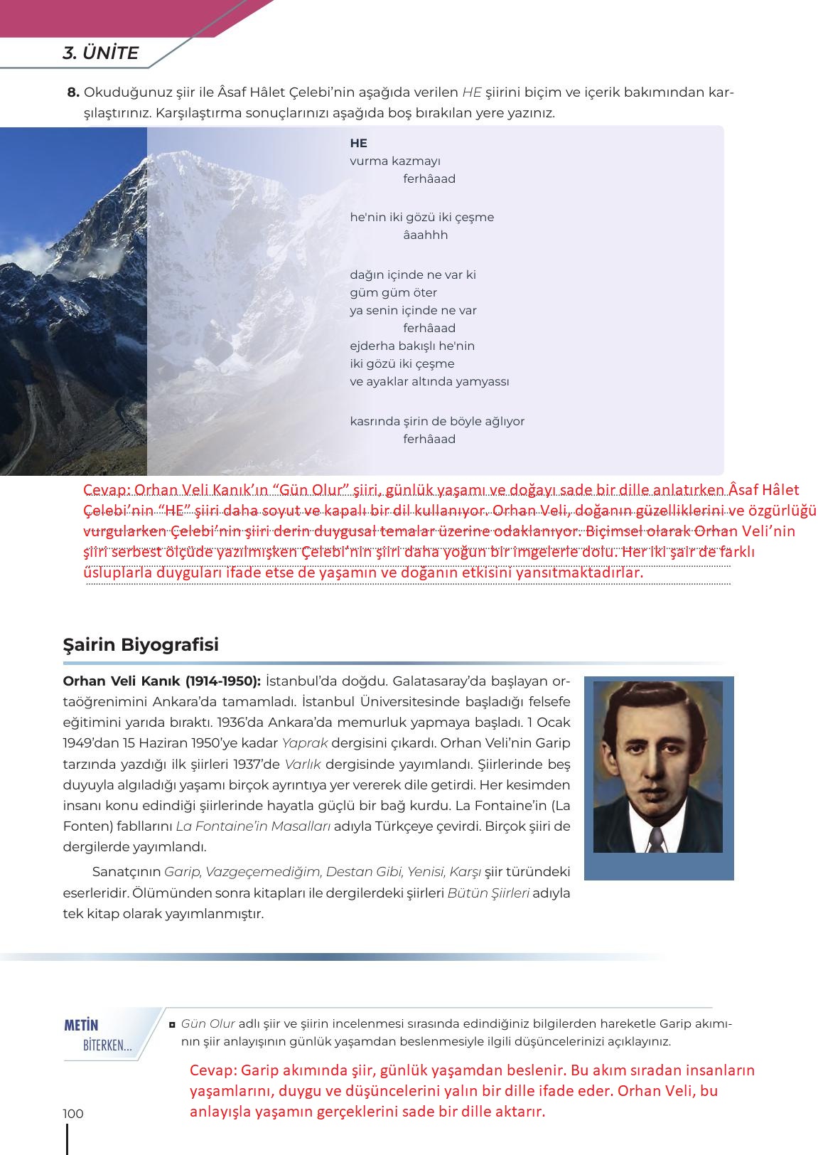 12. Sınıf Meb Yayınları Türk Dili Ve Edebiyatı Ders Kitabı Sayfa 100 Cevapları 12. Sınıf Meb Yayınları Türk Dili Ve Edebiyatı Ders Kitabı Sayfa 100 Cevapları
