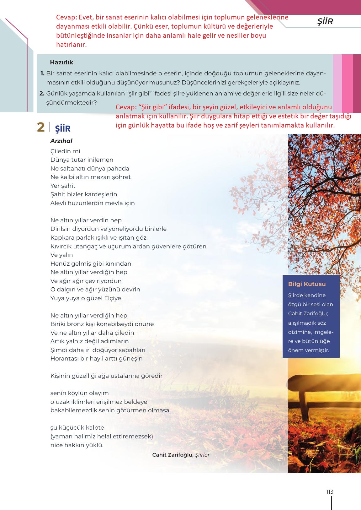 12. Sınıf Meb Yayınları Türk Dili Ve Edebiyatı Ders Kitabı Sayfa 113 Cevapları 12. Sınıf Meb Yayınları Türk Dili Ve Edebiyatı Ders Kitabı Sayfa 113 Cevapları