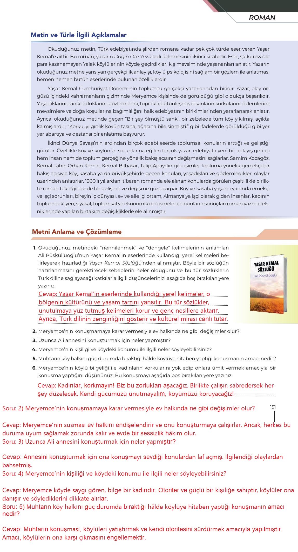 12. Sınıf Meb Yayınları Türk Dili Ve Edebiyatı Ders Kitabı Sayfa 151 Cevapları 12. Sınıf Meb Yayınları Türk Dili Ve Edebiyatı Ders Kitabı Sayfa 151 Cevapları