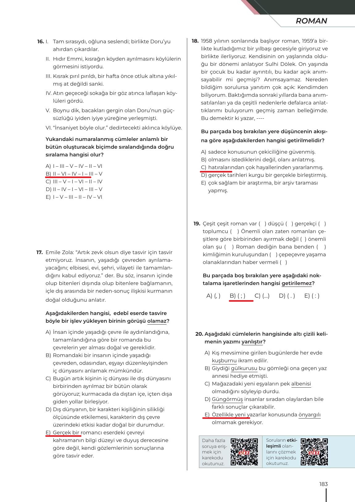 12. Sınıf Meb Yayınları Türk Dili Ve Edebiyatı Ders Kitabı Sayfa 183 Cevapları 12. Sınıf Meb Yayınları Türk Dili Ve Edebiyatı Ders Kitabı Sayfa 183 Cevapları