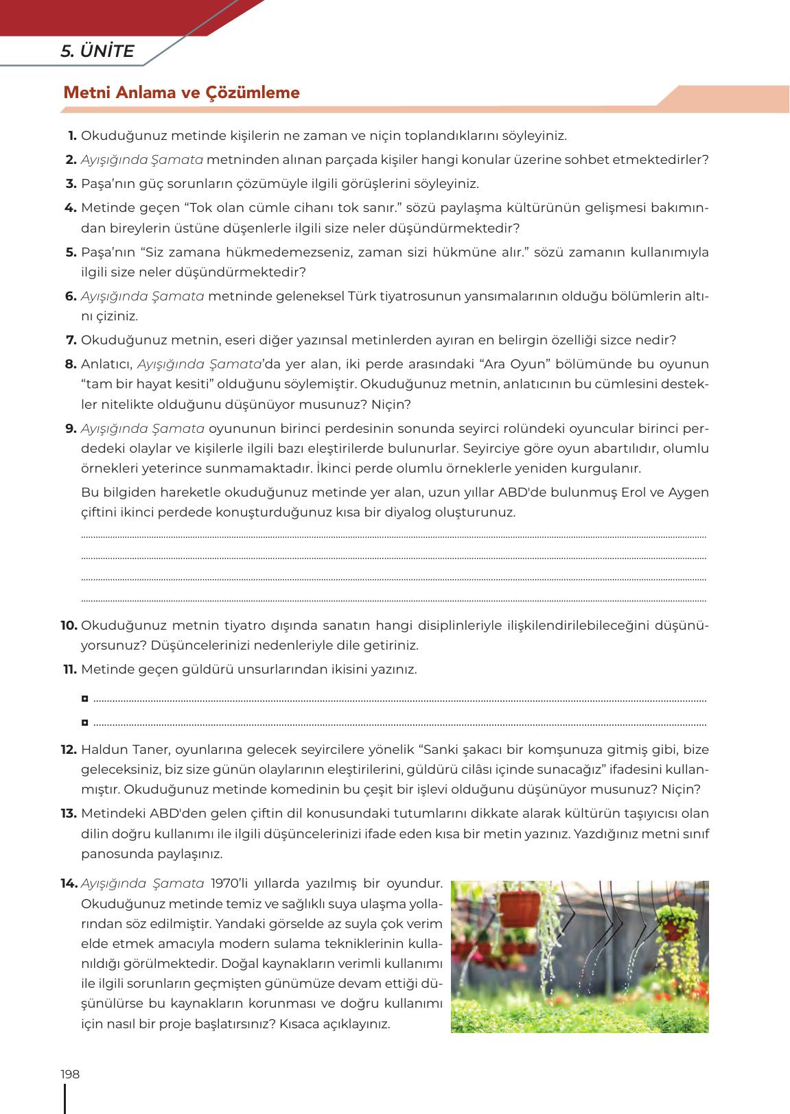12. Sınıf Meb Yayınları Türk Dili Ve Edebiyatı Ders Kitabı Sayfa 198 Cevapları 12. Sınıf Meb Yayınları Türk Dili Ve Edebiyatı Ders Kitabı Sayfa 198 Cevapları