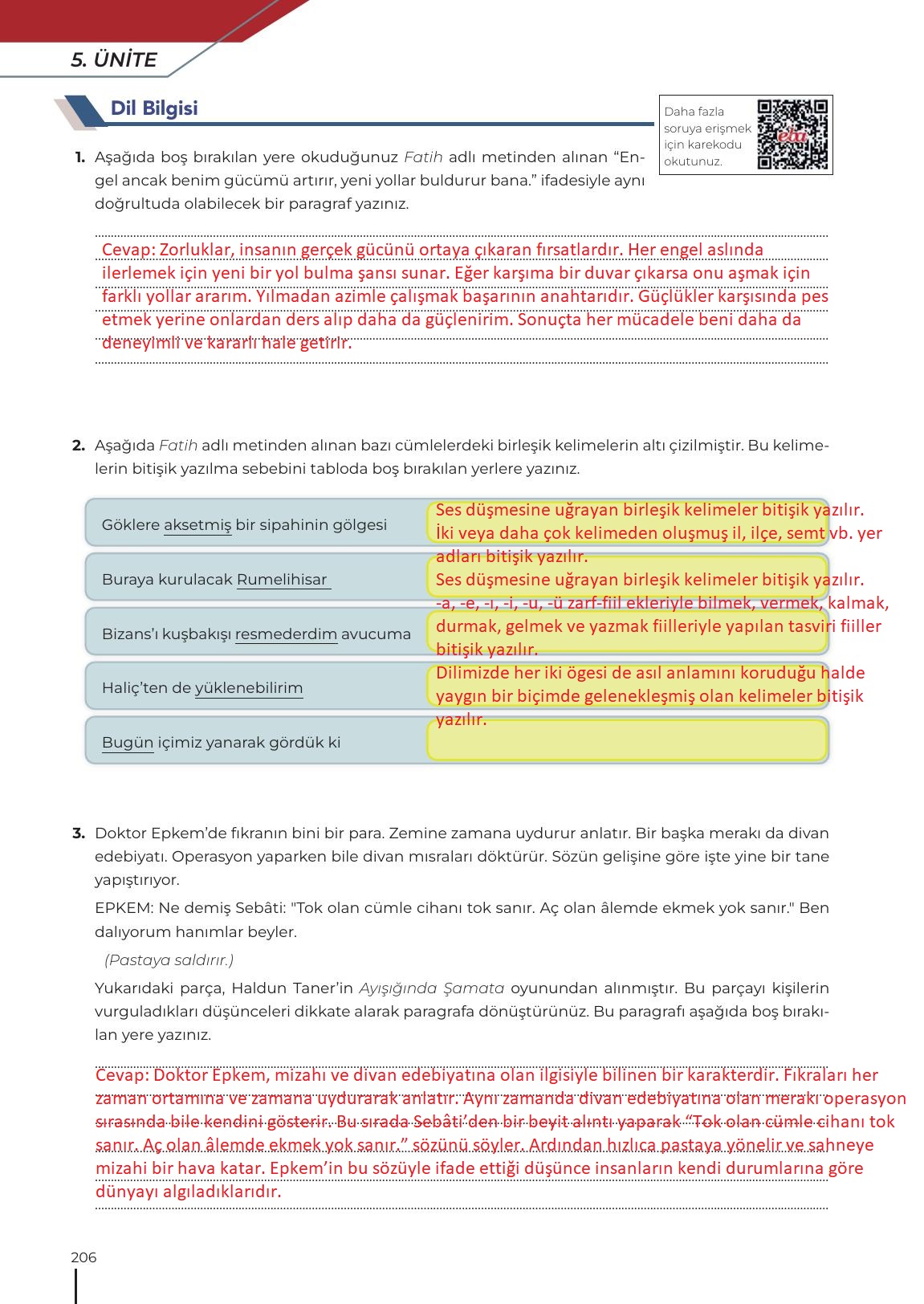 12. Sınıf Meb Yayınları Türk Dili Ve Edebiyatı Ders Kitabı Sayfa 206 Cevapları 12. Sınıf Meb Yayınları Türk Dili Ve Edebiyatı Ders Kitabı Sayfa 206 Cevapları