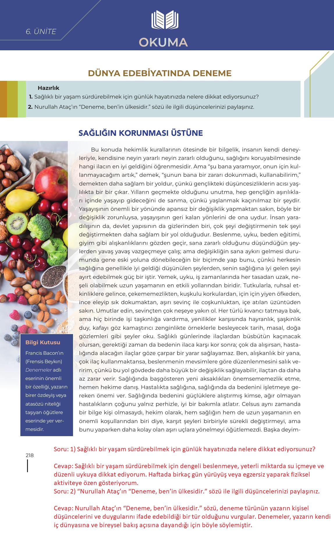 12. Sınıf Meb Yayınları Türk Dili Ve Edebiyatı Ders Kitabı Sayfa 218 Cevapları
