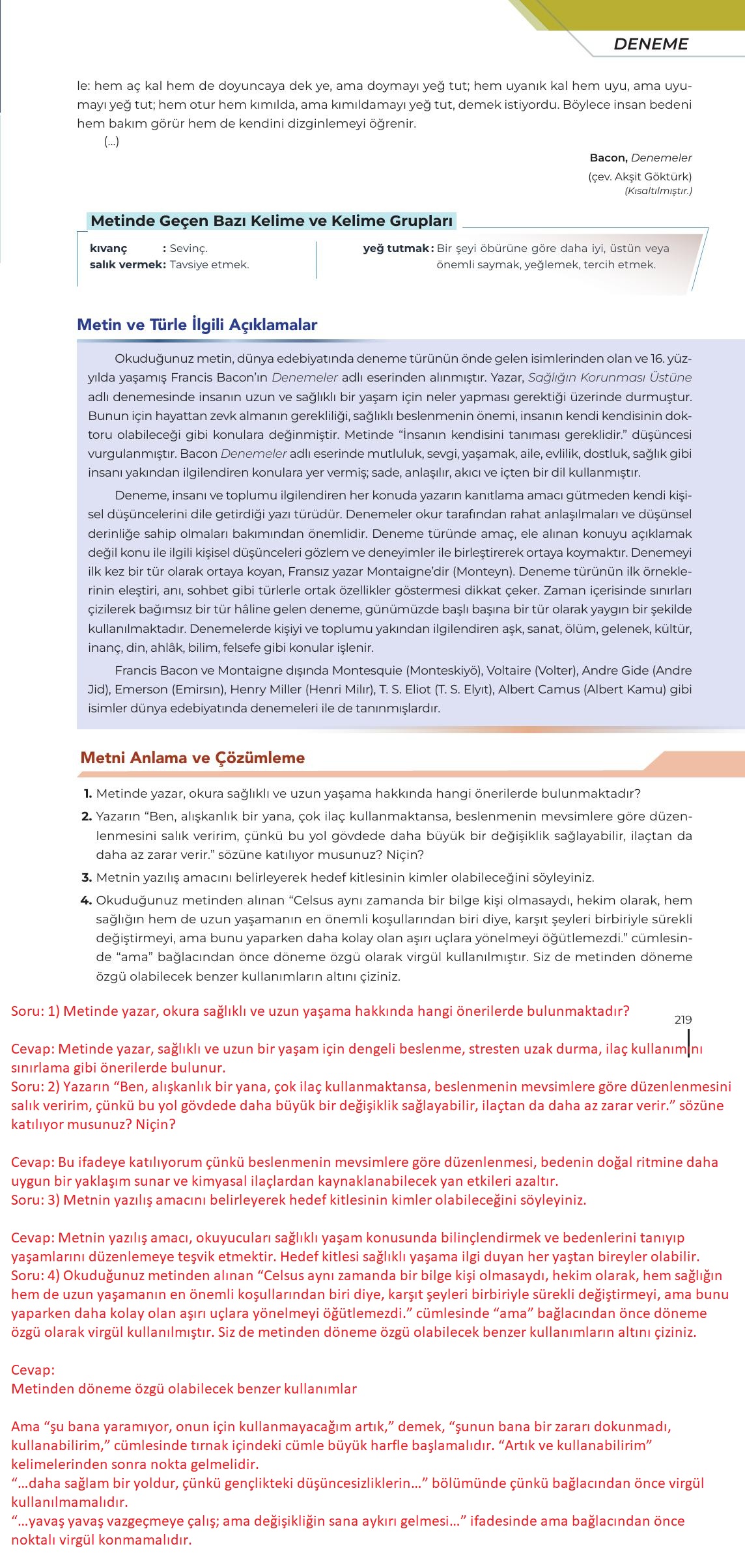12. Sınıf Meb Yayınları Türk Dili Ve Edebiyatı Ders Kitabı Sayfa 219 Cevapları 12. Sınıf Meb Yayınları Türk Dili Ve Edebiyatı Ders Kitabı Sayfa 219 Cevapları