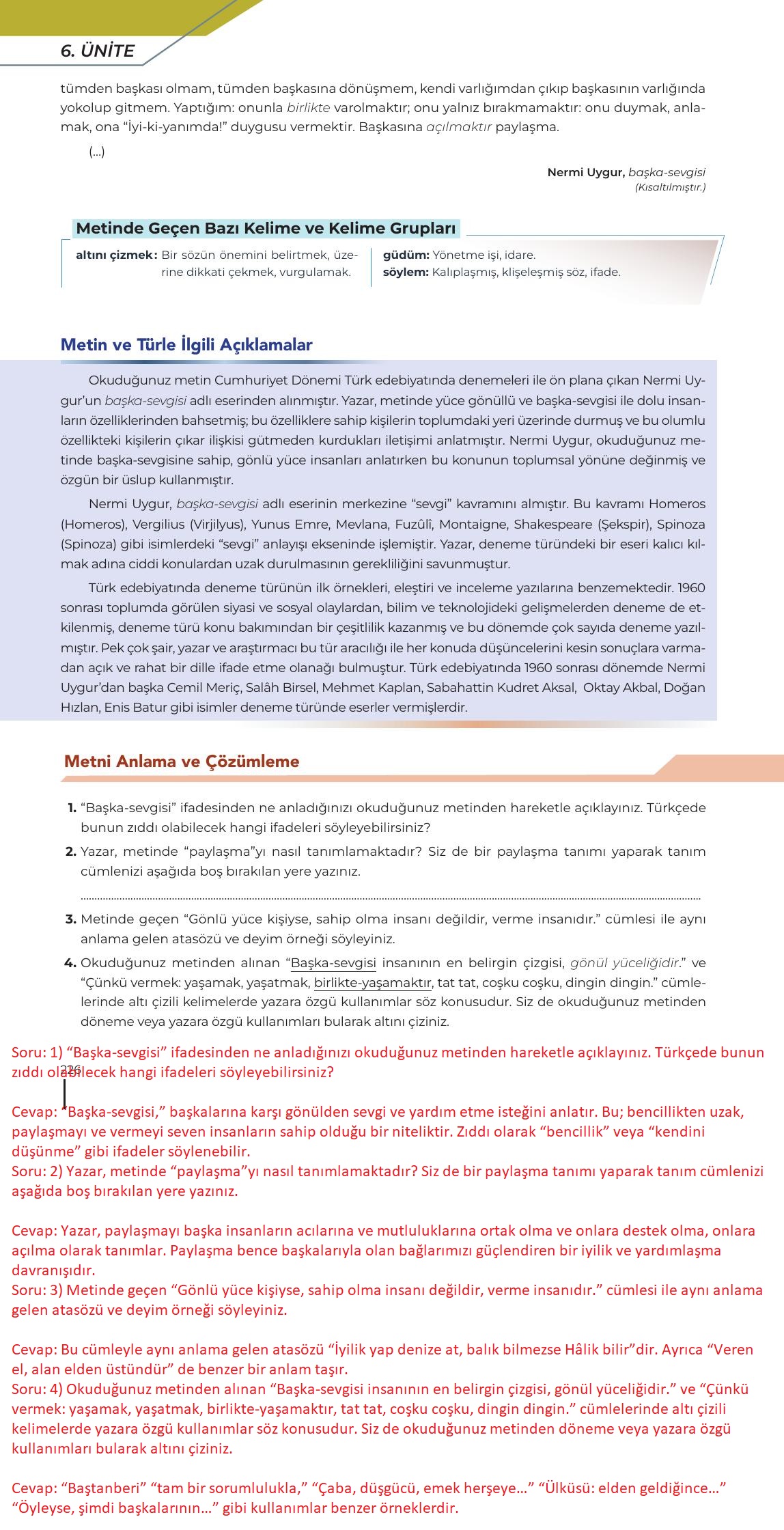 12. Sınıf Meb Yayınları Türk Dili Ve Edebiyatı Ders Kitabı Sayfa 226 Cevapları 12. Sınıf Meb Yayınları Türk Dili Ve Edebiyatı Ders Kitabı Sayfa 226 Cevapları
