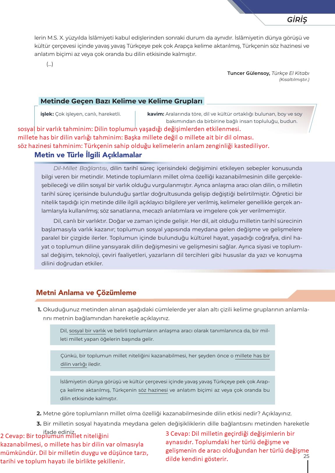 12. Sınıf Meb Yayınları Türk Dili Ve Edebiyatı Ders Kitabı Sayfa 25 Cevapları 12. Sınıf Meb Yayınları Türk Dili Ve Edebiyatı Ders Kitabı Sayfa 25 Cevapları