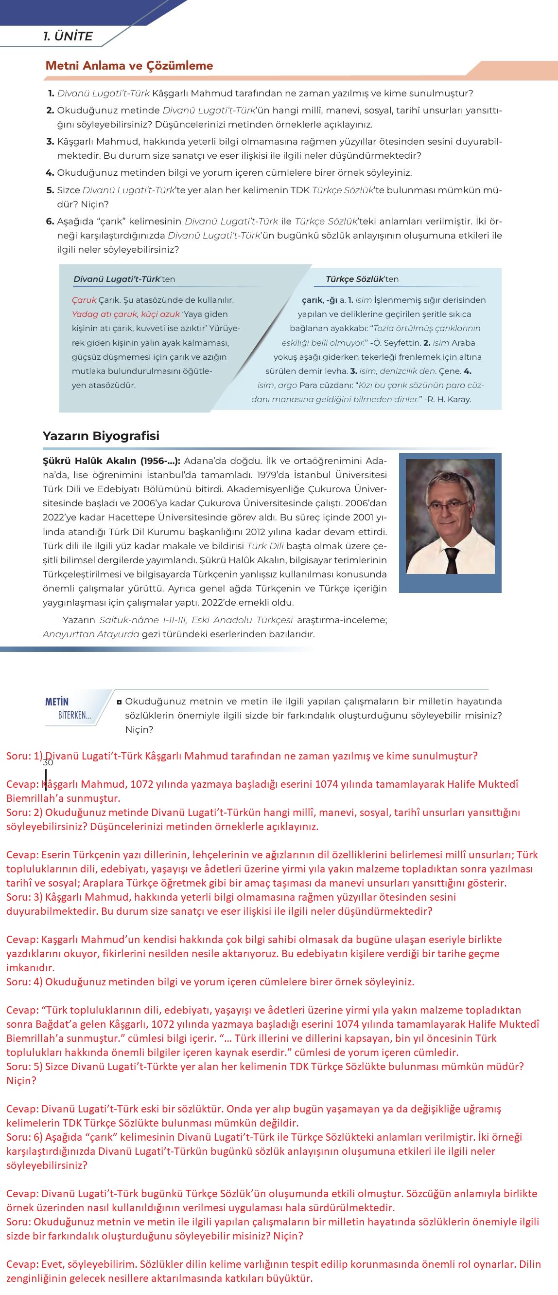 12. Sınıf Meb Yayınları Türk Dili Ve Edebiyatı Ders Kitabı Sayfa 30 Cevapları 12. Sınıf Meb Yayınları Türk Dili Ve Edebiyatı Ders Kitabı Sayfa 30 Cevapları