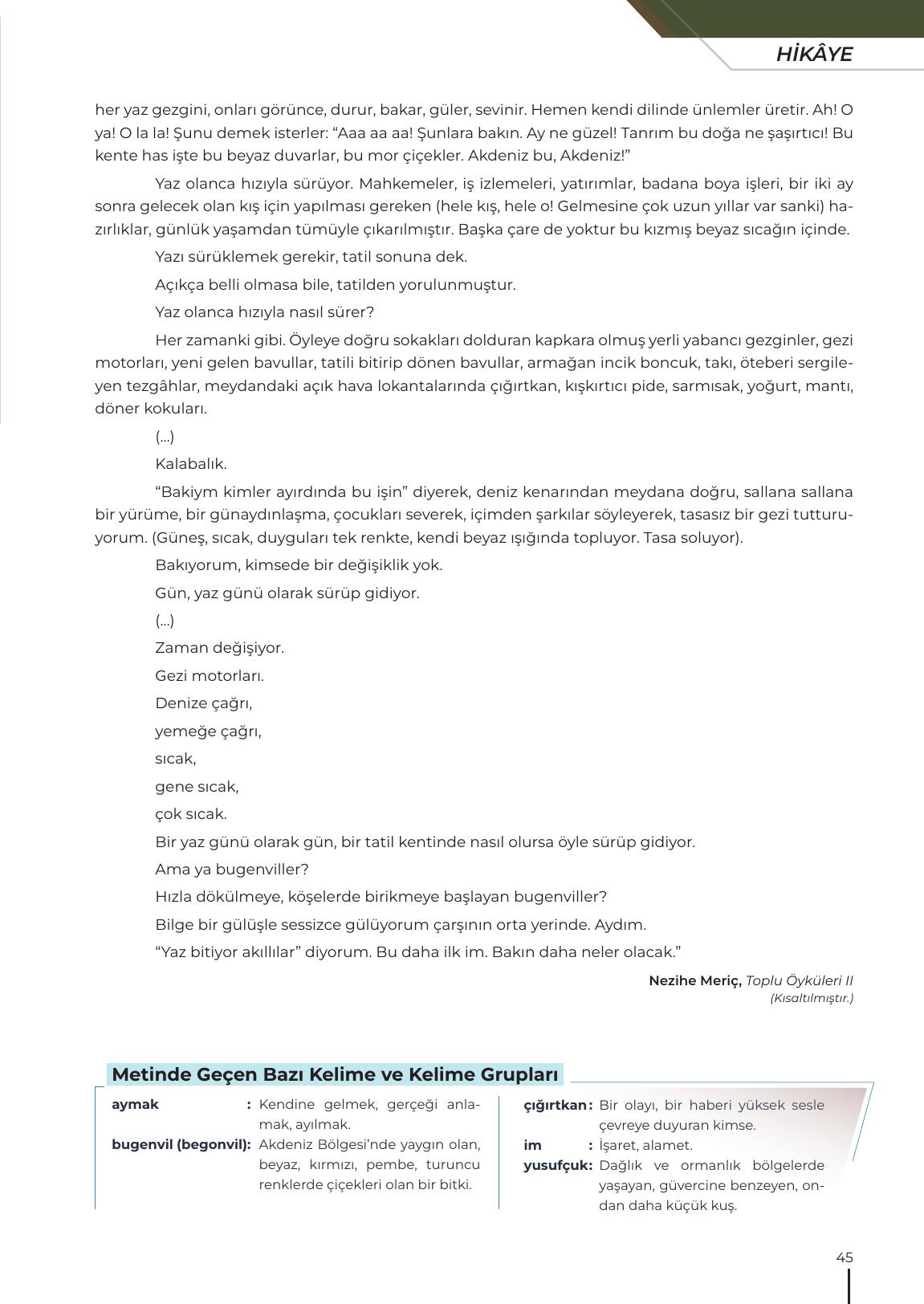 12. Sınıf Meb Yayınları Türk Dili Ve Edebiyatı Ders Kitabı Sayfa 45 Cevapları 12. Sınıf Meb Yayınları Türk Dili Ve Edebiyatı Ders Kitabı Sayfa 45 Cevapları