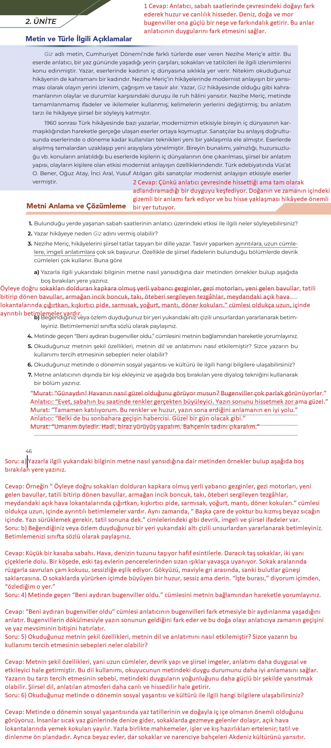 12. Sınıf Meb Yayınları Türk Dili Ve Edebiyatı Ders Kitabı Sayfa 46 Cevapları 12. Sınıf Meb Yayınları Türk Dili Ve Edebiyatı Ders Kitabı Sayfa 46 Cevapları