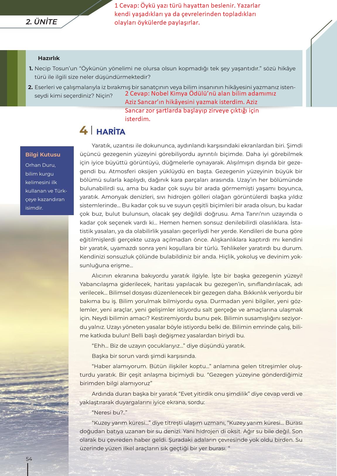 12. Sınıf Meb Yayınları Türk Dili Ve Edebiyatı Ders Kitabı Sayfa 54 Cevapları 12. Sınıf Meb Yayınları Türk Dili Ve Edebiyatı Ders Kitabı Sayfa 54 Cevapları