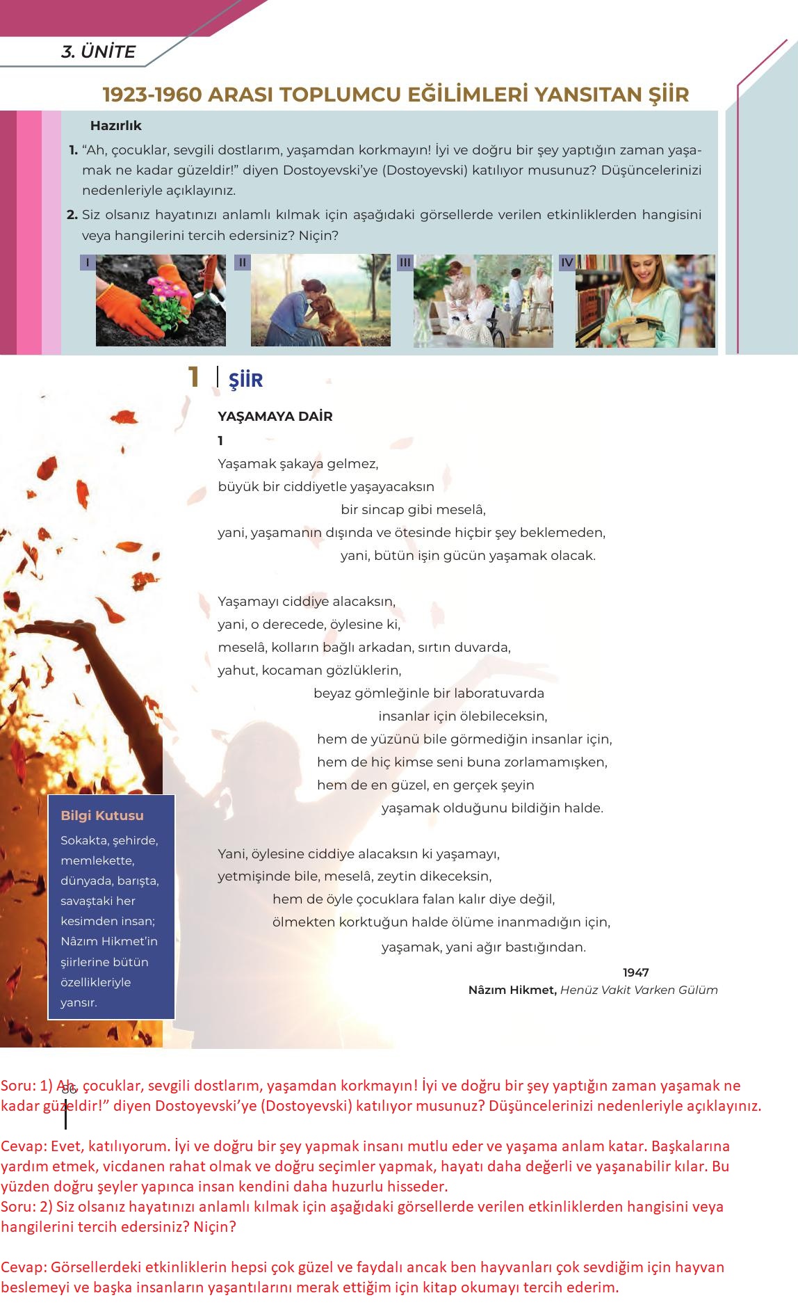 12. Sınıf Meb Yayınları Türk Dili Ve Edebiyatı Ders Kitabı Sayfa 86 Cevapları 12. Sınıf Meb Yayınları Türk Dili Ve Edebiyatı Ders Kitabı Sayfa 86 Cevapları