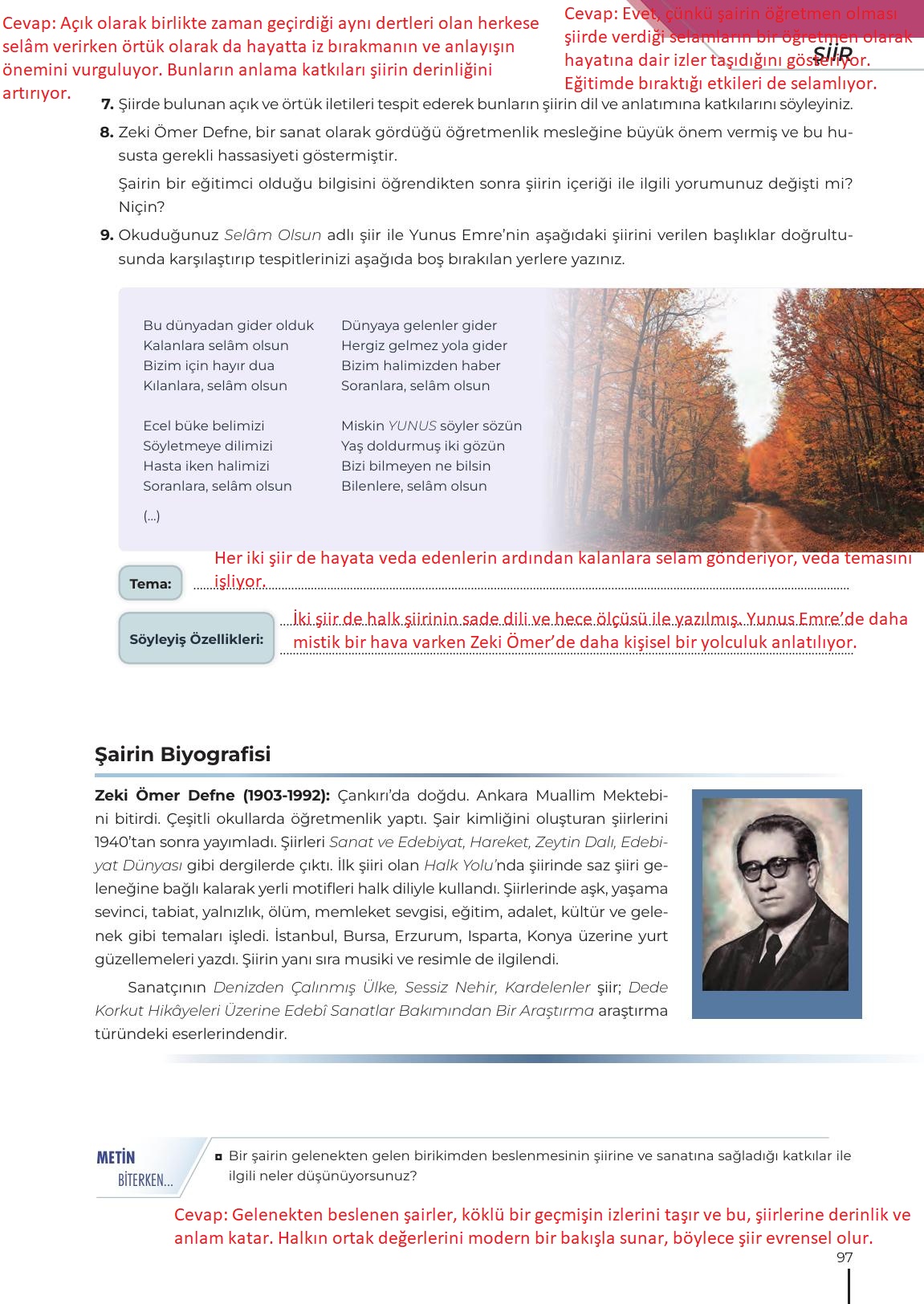 12. Sınıf Meb Yayınları Türk Dili Ve Edebiyatı Ders Kitabı Sayfa 97 Cevapları