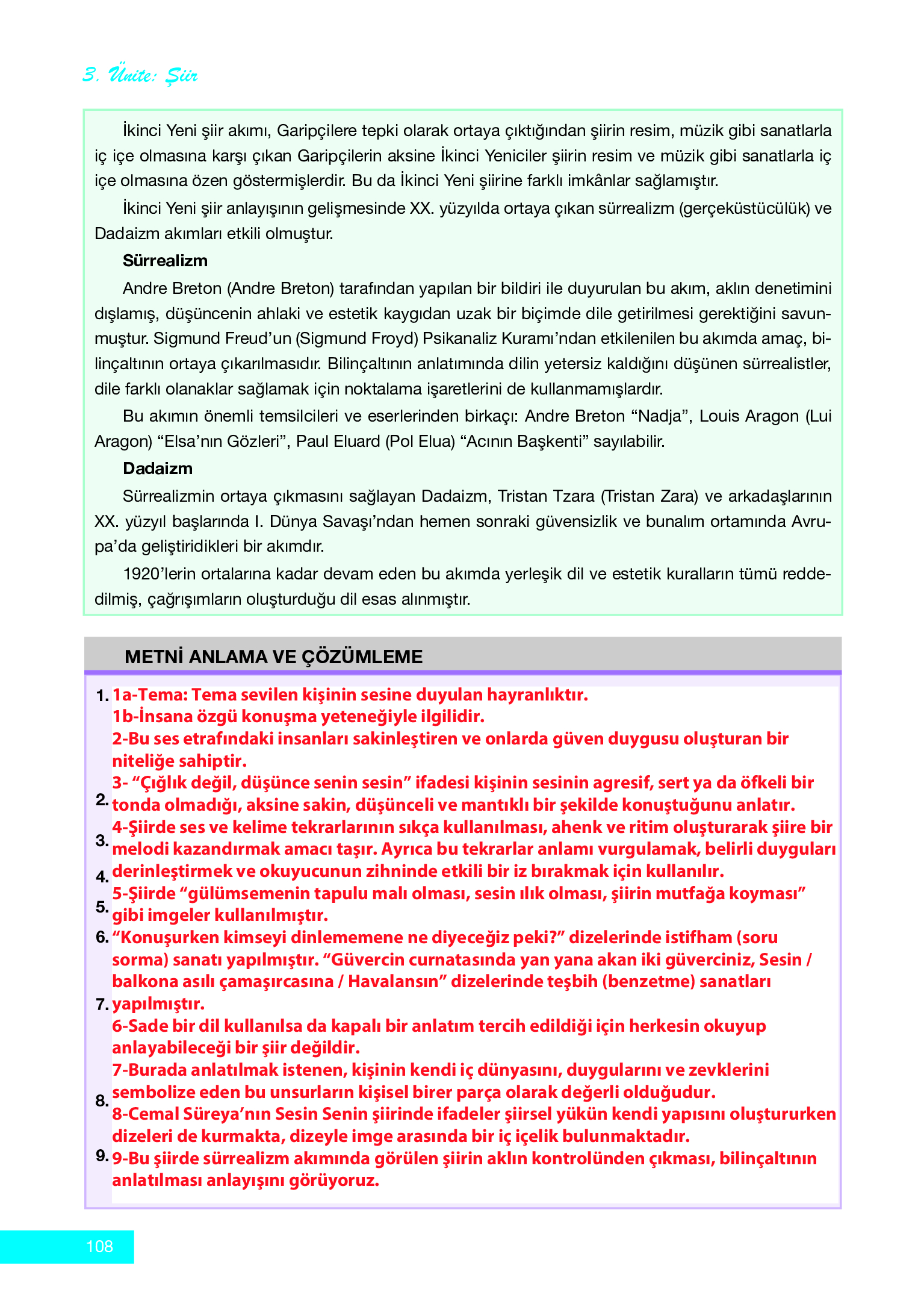 12. Sınıf Melis Yayınları Türk Dili Ve Edebiyatı Ders Kitabı Sayfa 108 Cevapları 12. Sınıf Melis Yayınları Türk Dili Ve Edebiyatı Ders Kitabı Sayfa 108 Cevapları