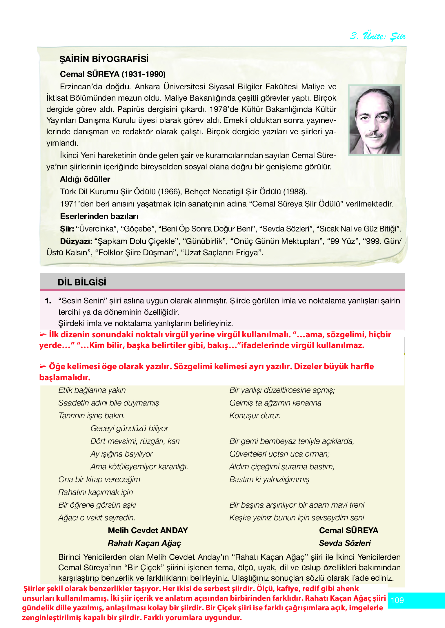 12. Sınıf Melis Yayınları Türk Dili Ve Edebiyatı Ders Kitabı Sayfa 109 Cevapları 12. Sınıf Melis Yayınları Türk Dili Ve Edebiyatı Ders Kitabı Sayfa 109 Cevapları