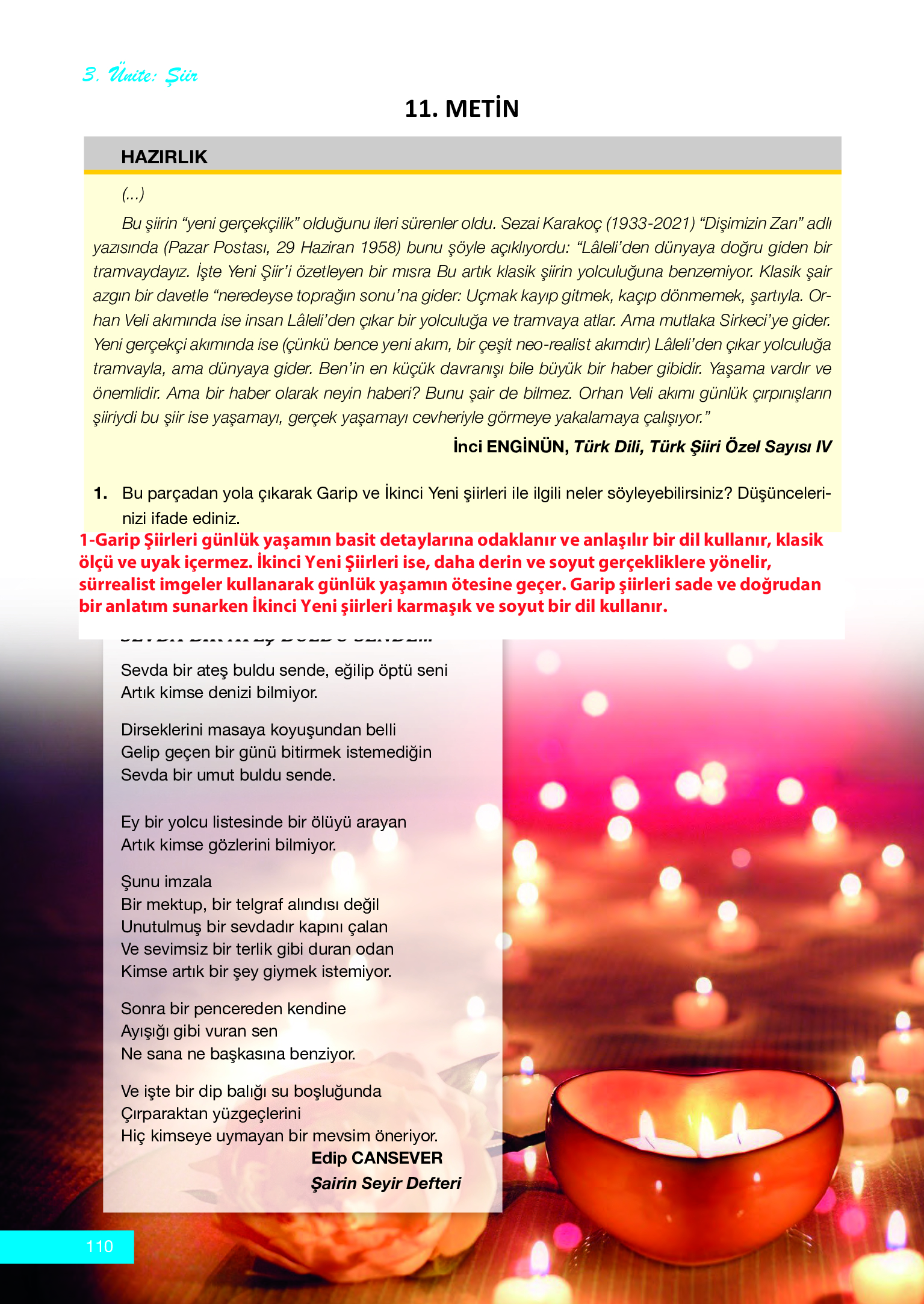 12. Sınıf Melis Yayınları Türk Dili Ve Edebiyatı Ders Kitabı Sayfa 110 Cevapları 12. Sınıf Melis Yayınları Türk Dili Ve Edebiyatı Ders Kitabı Sayfa 110 Cevapları