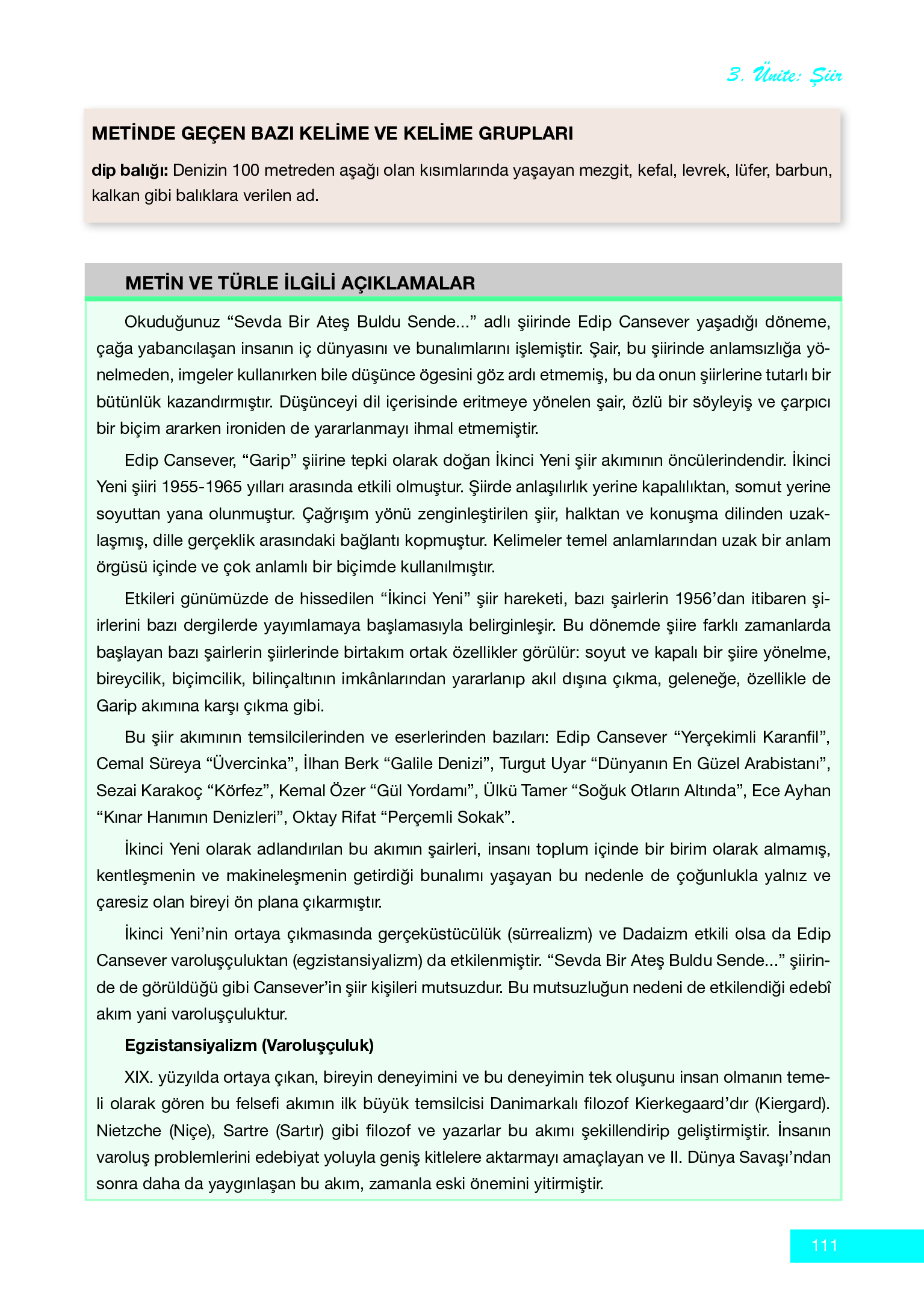 12. Sınıf Melis Yayınları Türk Dili Ve Edebiyatı Ders Kitabı Sayfa 111 Cevapları 12. Sınıf Melis Yayınları Türk Dili Ve Edebiyatı Ders Kitabı Sayfa 111 Cevapları