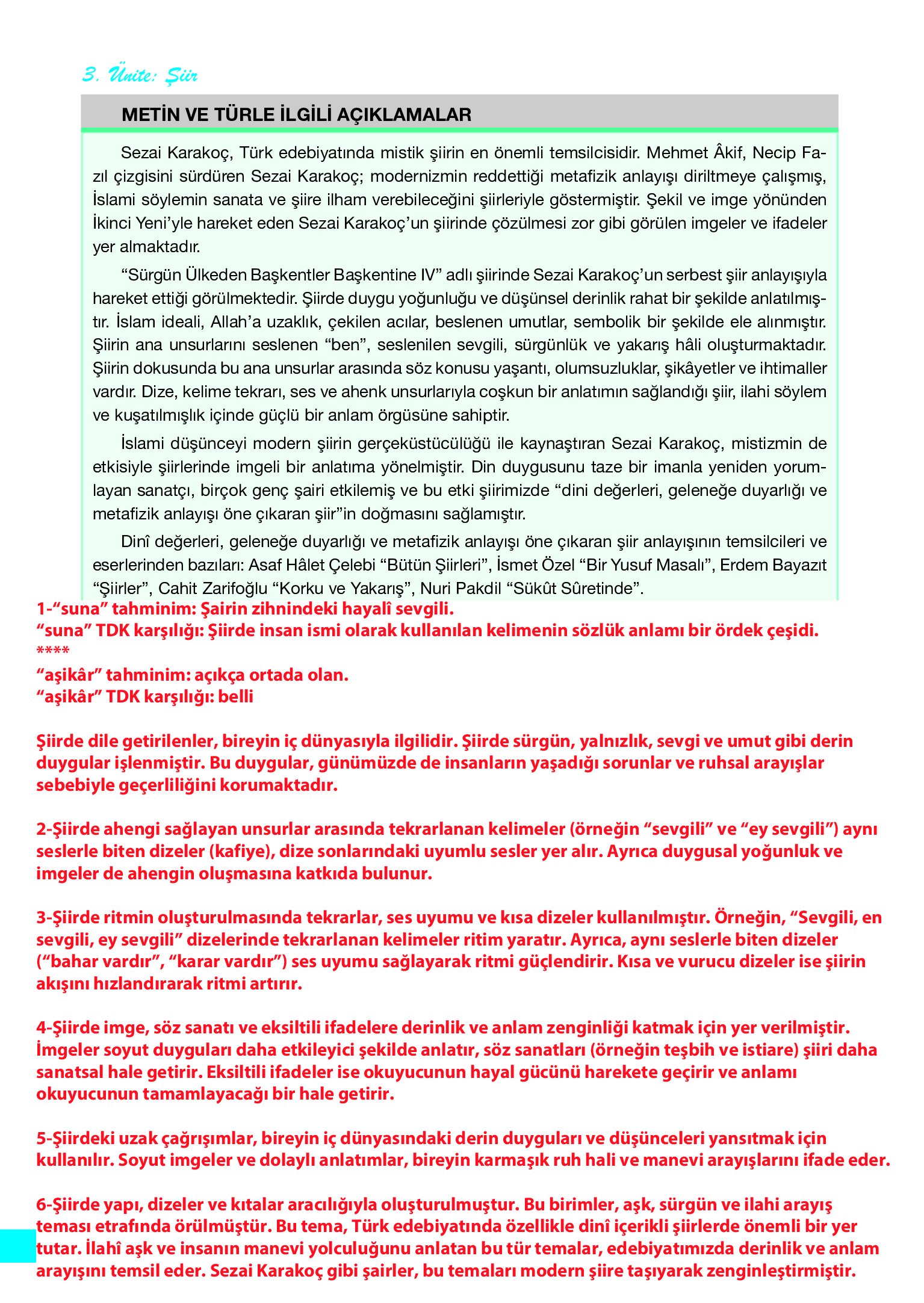 12. Sınıf Melis Yayınları Türk Dili Ve Edebiyatı Ders Kitabı Sayfa 116 Cevapları