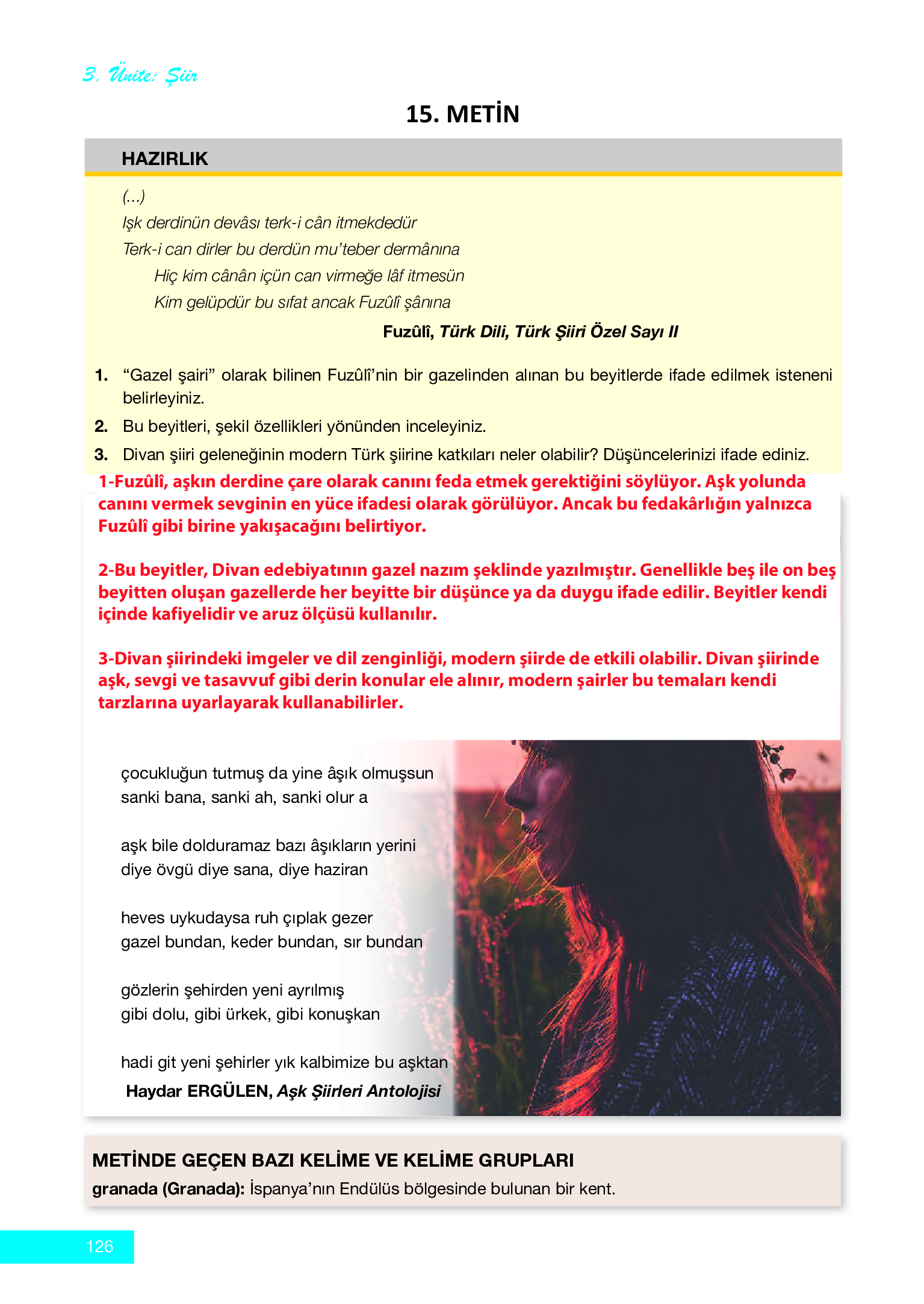 12. Sınıf Melis Yayınları Türk Dili Ve Edebiyatı Ders Kitabı Sayfa 126 Cevapları 12. Sınıf Melis Yayınları Türk Dili Ve Edebiyatı Ders Kitabı Sayfa 126 Cevapları