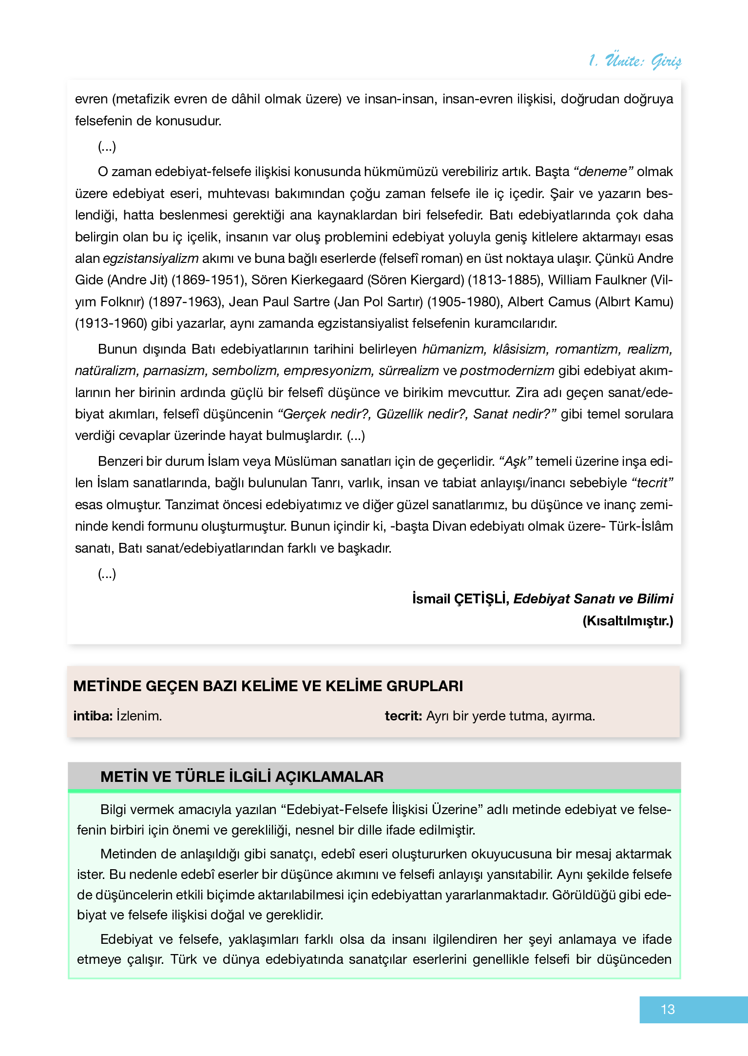 12. Sınıf Melis Yayınları Türk Dili Ve Edebiyatı Ders Kitabı Sayfa 13 Cevapları 12. Sınıf Melis Yayınları Türk Dili Ve Edebiyatı Ders Kitabı Sayfa 13 Cevapları