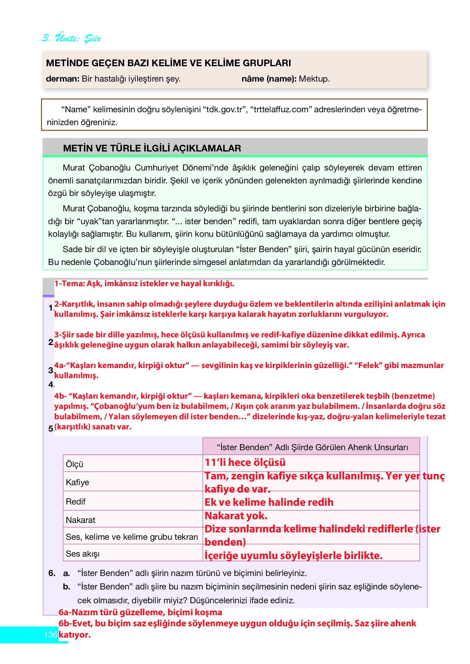 12. Sınıf Melis Yayınları Türk Dili Ve Edebiyatı Ders Kitabı Sayfa 136 Cevapları 12. Sınıf Melis Yayınları Türk Dili Ve Edebiyatı Ders Kitabı Sayfa 136 Cevapları