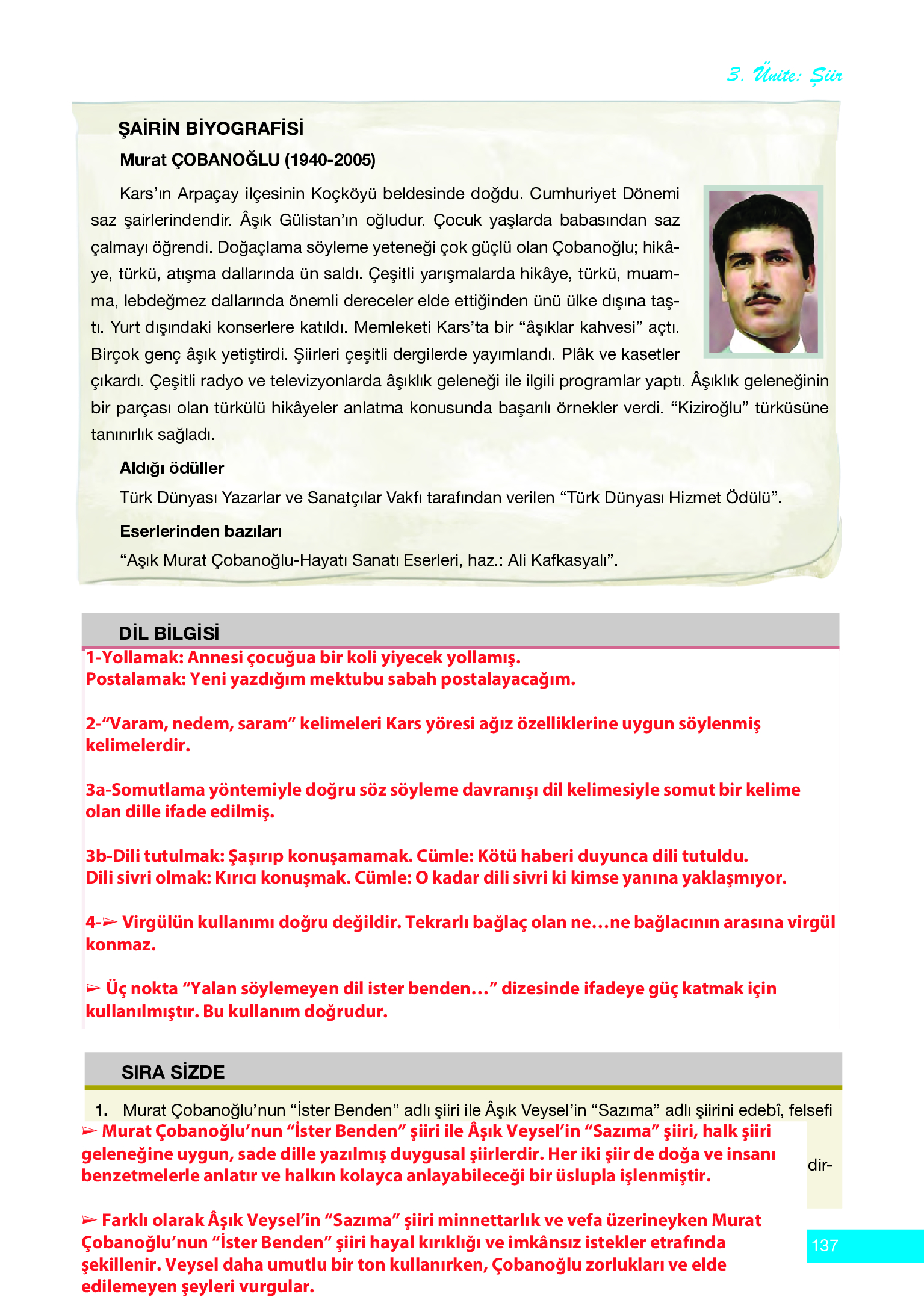 12. Sınıf Melis Yayınları Türk Dili Ve Edebiyatı Ders Kitabı Sayfa 137 Cevapları 12. Sınıf Melis Yayınları Türk Dili Ve Edebiyatı Ders Kitabı Sayfa 137 Cevapları