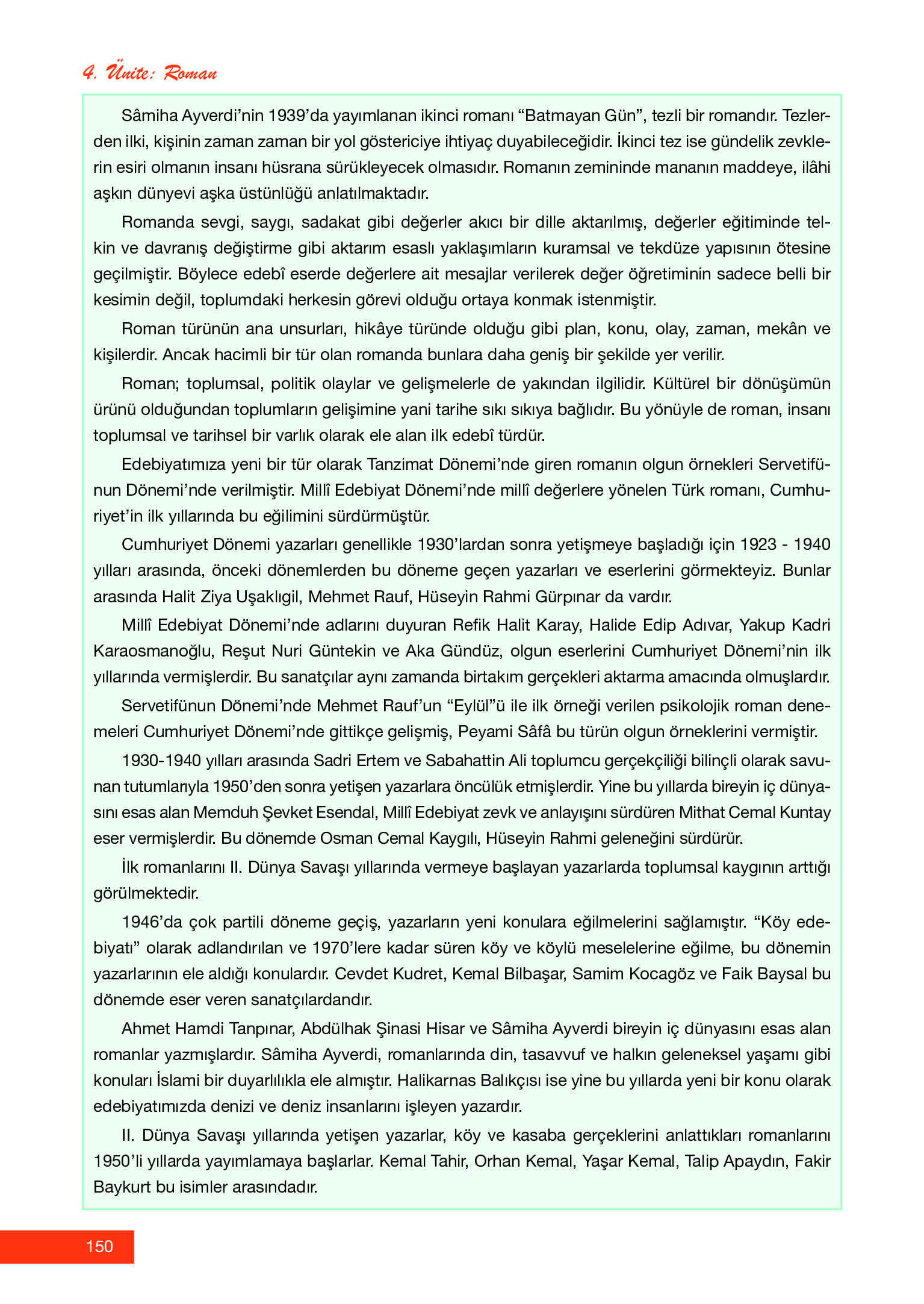 12. Sınıf Melis Yayınları Türk Dili Ve Edebiyatı Ders Kitabı Sayfa 150 Cevapları