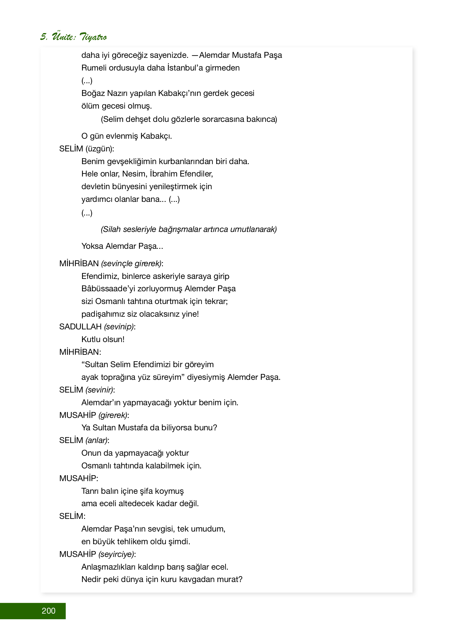 12. Sınıf Melis Yayınları Türk Dili Ve Edebiyatı Ders Kitabı Sayfa 200 Cevapları