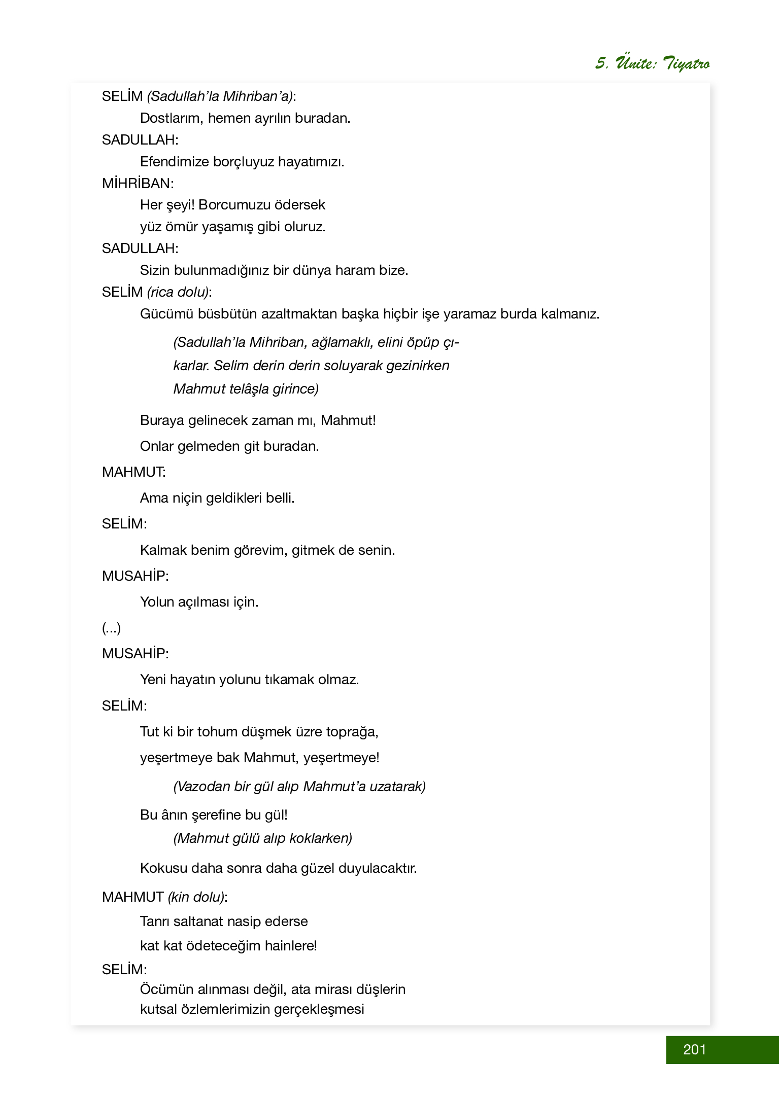 12. Sınıf Melis Yayınları Türk Dili Ve Edebiyatı Ders Kitabı Sayfa 201 Cevapları