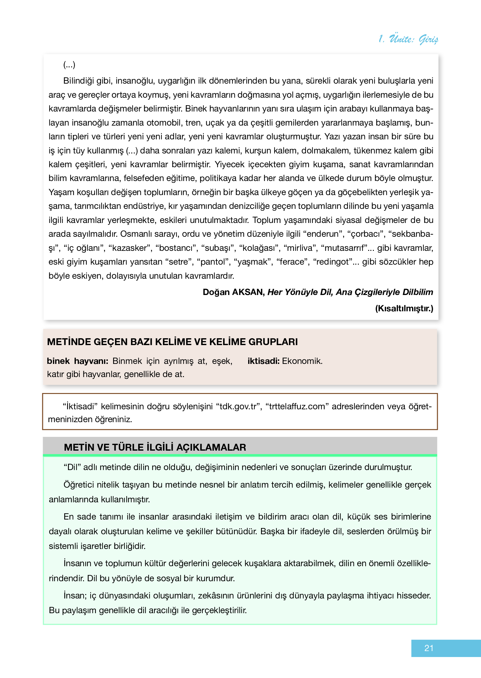 12. Sınıf Melis Yayınları Türk Dili Ve Edebiyatı Ders Kitabı Sayfa 21 Cevapları