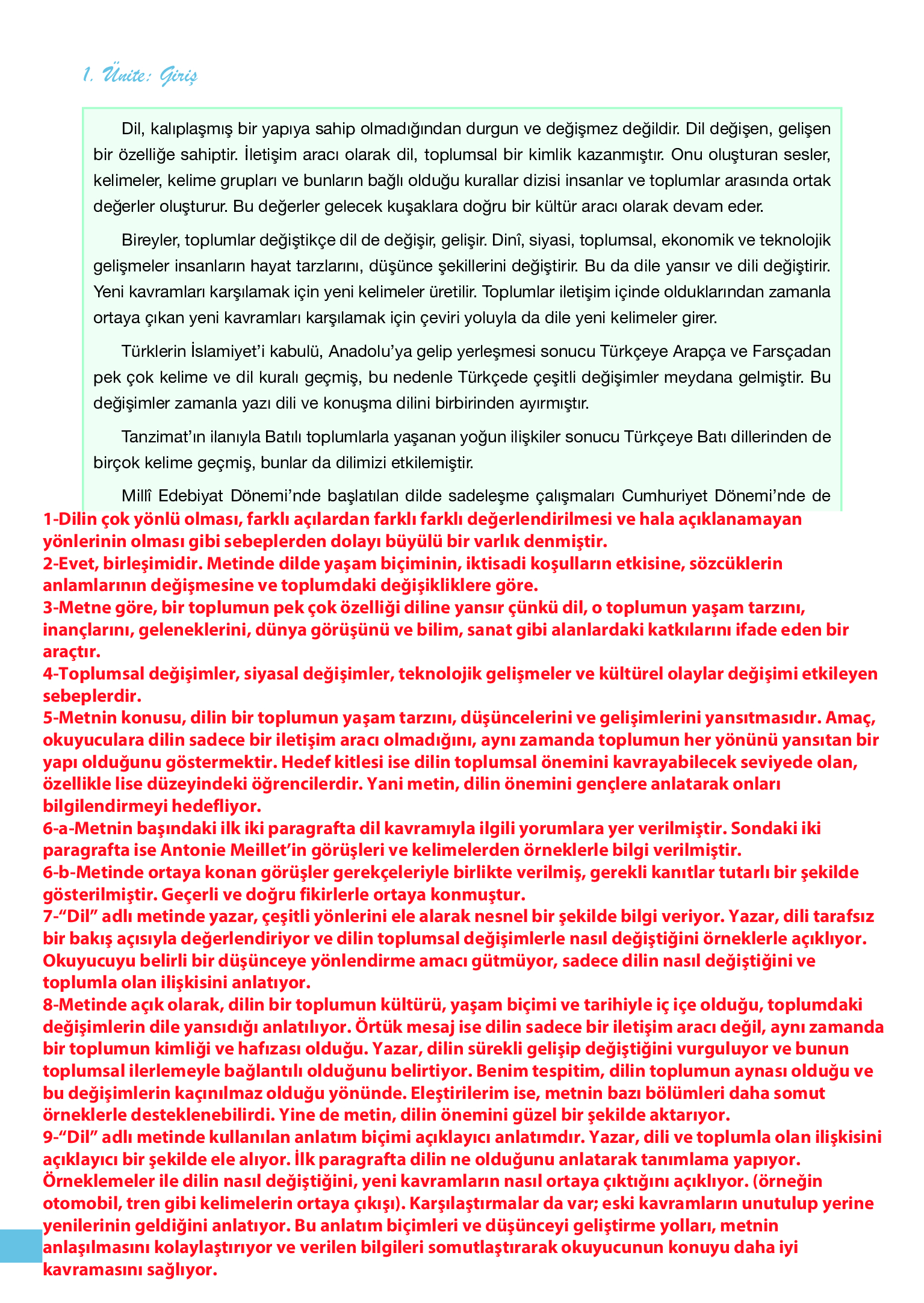 12. Sınıf Melis Yayınları Türk Dili Ve Edebiyatı Ders Kitabı Sayfa 22 Cevapları