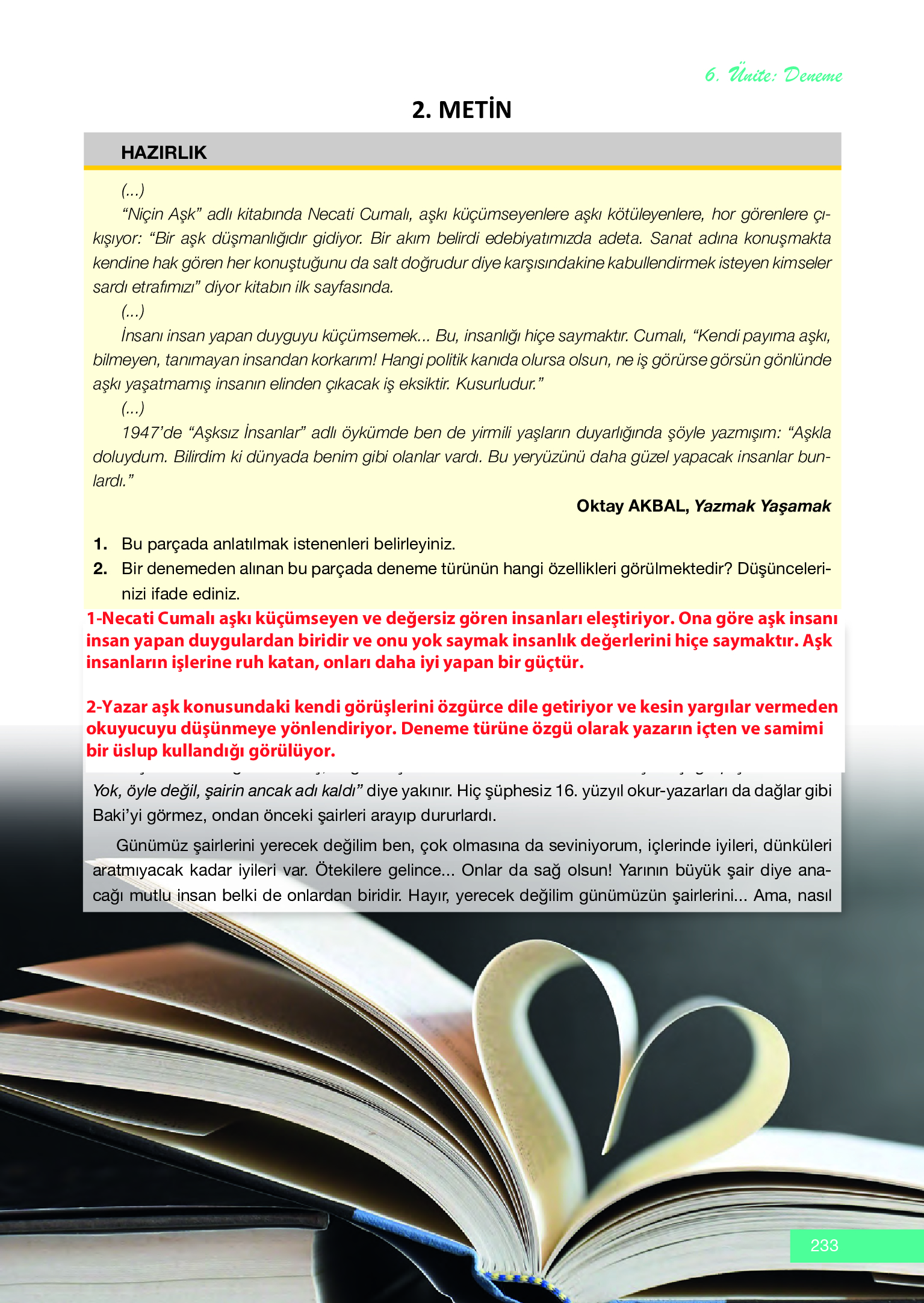 12. Sınıf Melis Yayınları Türk Dili Ve Edebiyatı Ders Kitabı Sayfa 233 Cevapları 12. Sınıf Melis Yayınları Türk Dili Ve Edebiyatı Ders Kitabı Sayfa 233 Cevapları