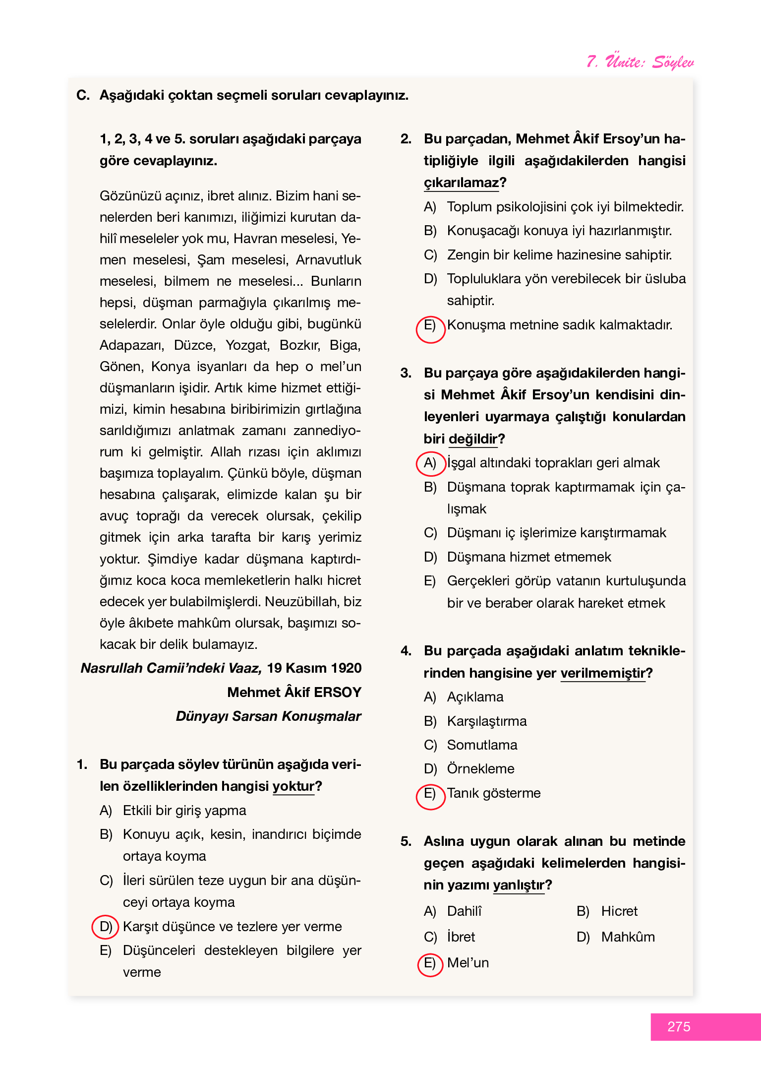 12. Sınıf Melis Yayınları Türk Dili Ve Edebiyatı Ders Kitabı Sayfa 275 Cevapları 12. Sınıf Melis Yayınları Türk Dili Ve Edebiyatı Ders Kitabı Sayfa 275 Cevapları