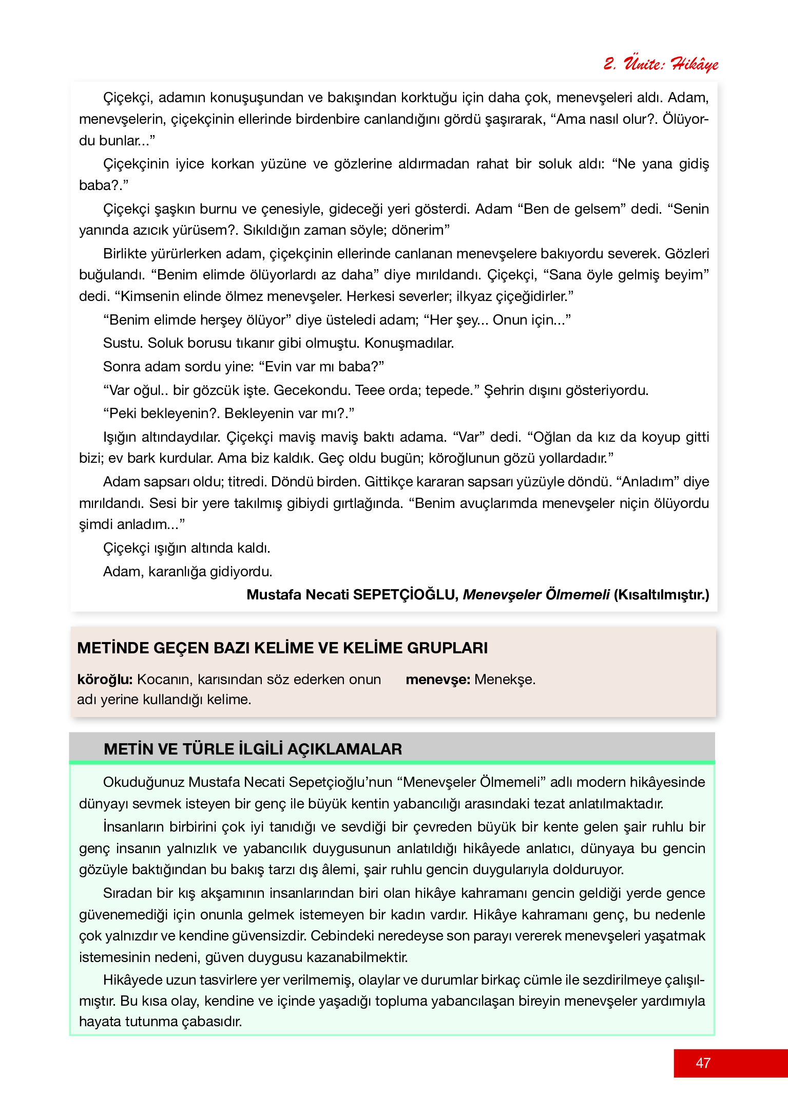 12. Sınıf Melis Yayınları Türk Dili Ve Edebiyatı Ders Kitabı Sayfa 47 Cevapları 12. Sınıf Melis Yayınları Türk Dili Ve Edebiyatı Ders Kitabı Sayfa 47 Cevapları
