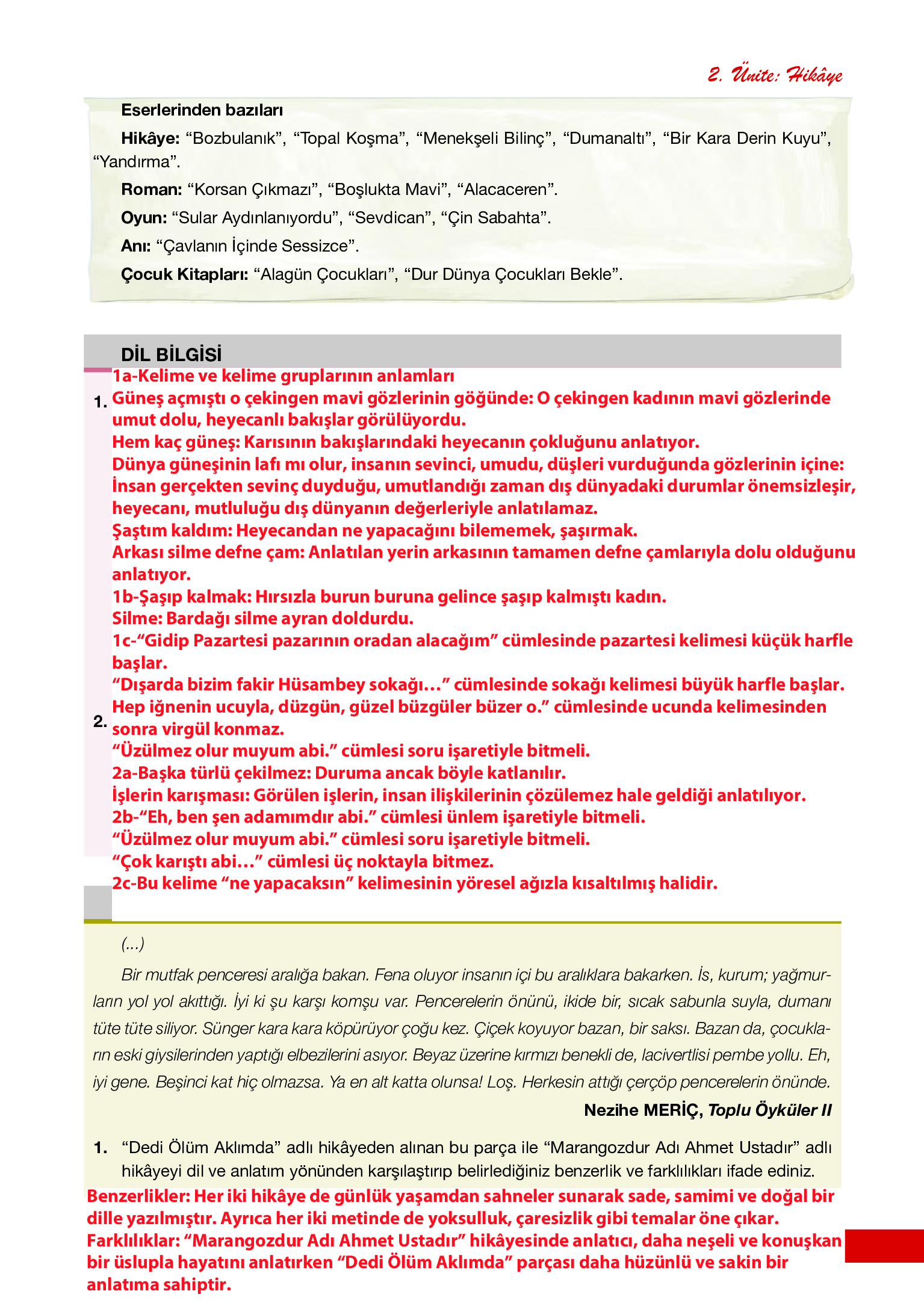 12. Sınıf Melis Yayınları Türk Dili Ve Edebiyatı Ders Kitabı Sayfa 61 Cevapları