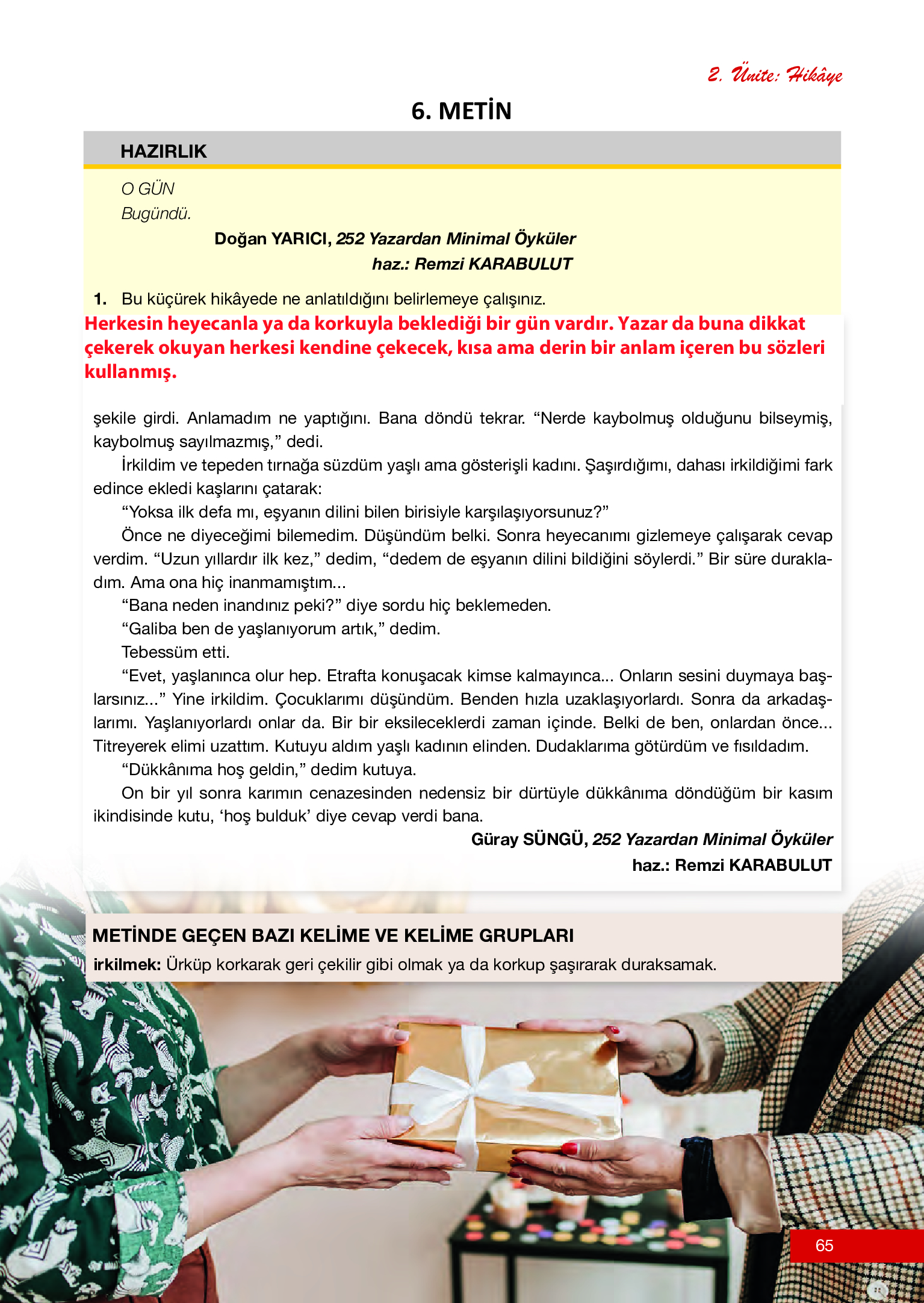 12. Sınıf Melis Yayınları Türk Dili Ve Edebiyatı Ders Kitabı Sayfa 65 Cevapları