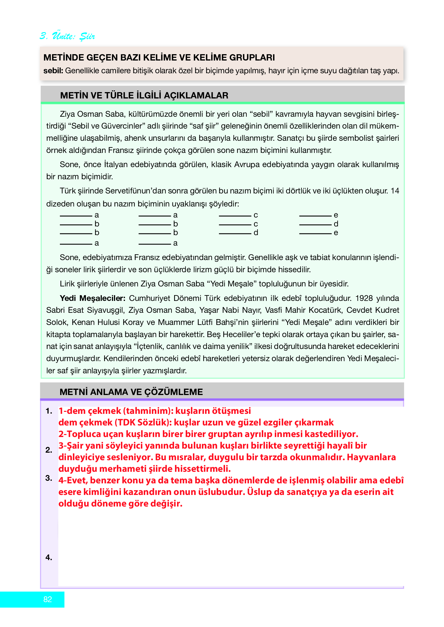 12. Sınıf Melis Yayınları Türk Dili Ve Edebiyatı Ders Kitabı Sayfa 82 Cevapları 12. Sınıf Melis Yayınları Türk Dili Ve Edebiyatı Ders Kitabı Sayfa 82 Cevapları