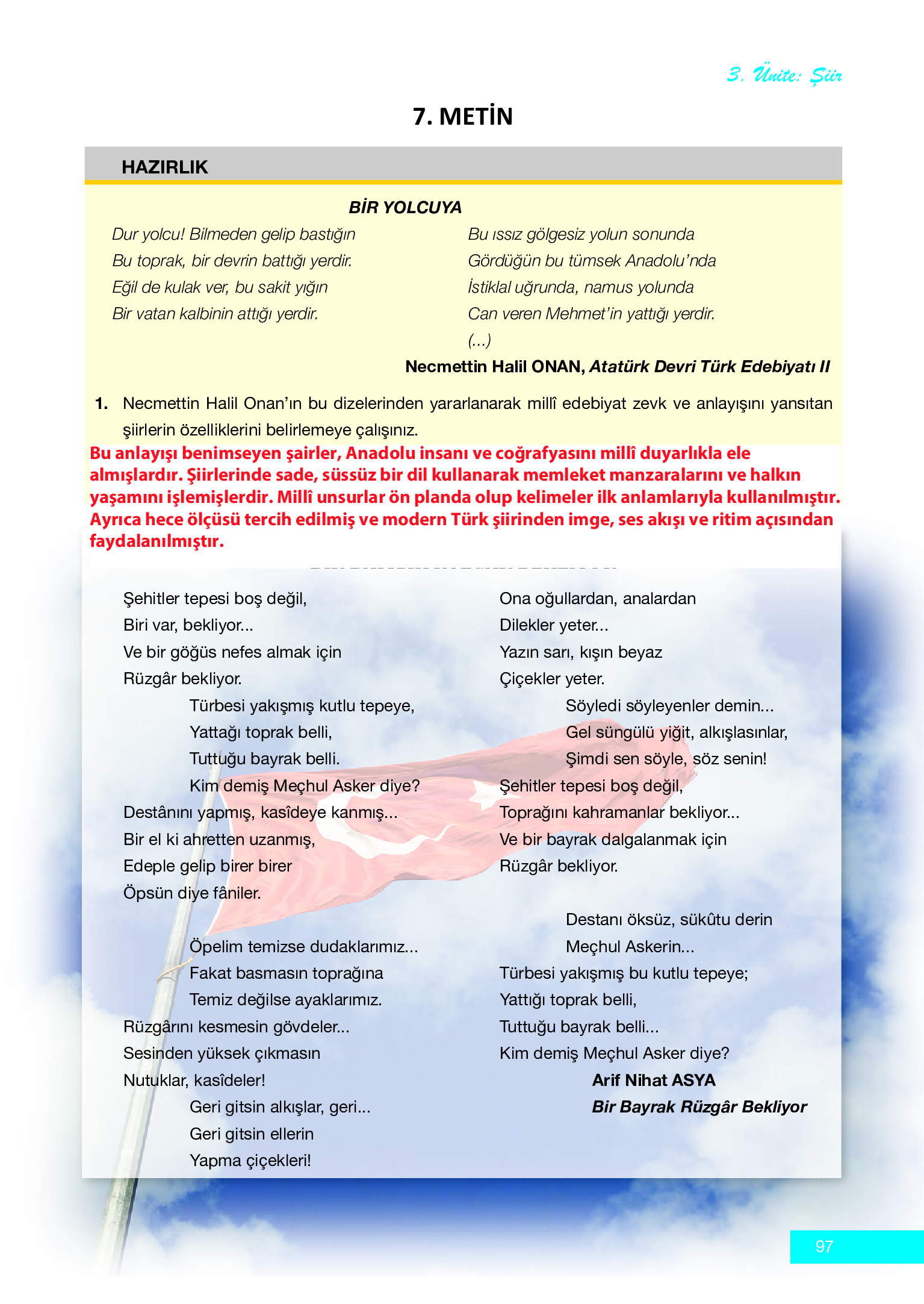 12. Sınıf Melis Yayınları Türk Dili Ve Edebiyatı Ders Kitabı Sayfa 97 Cevapları