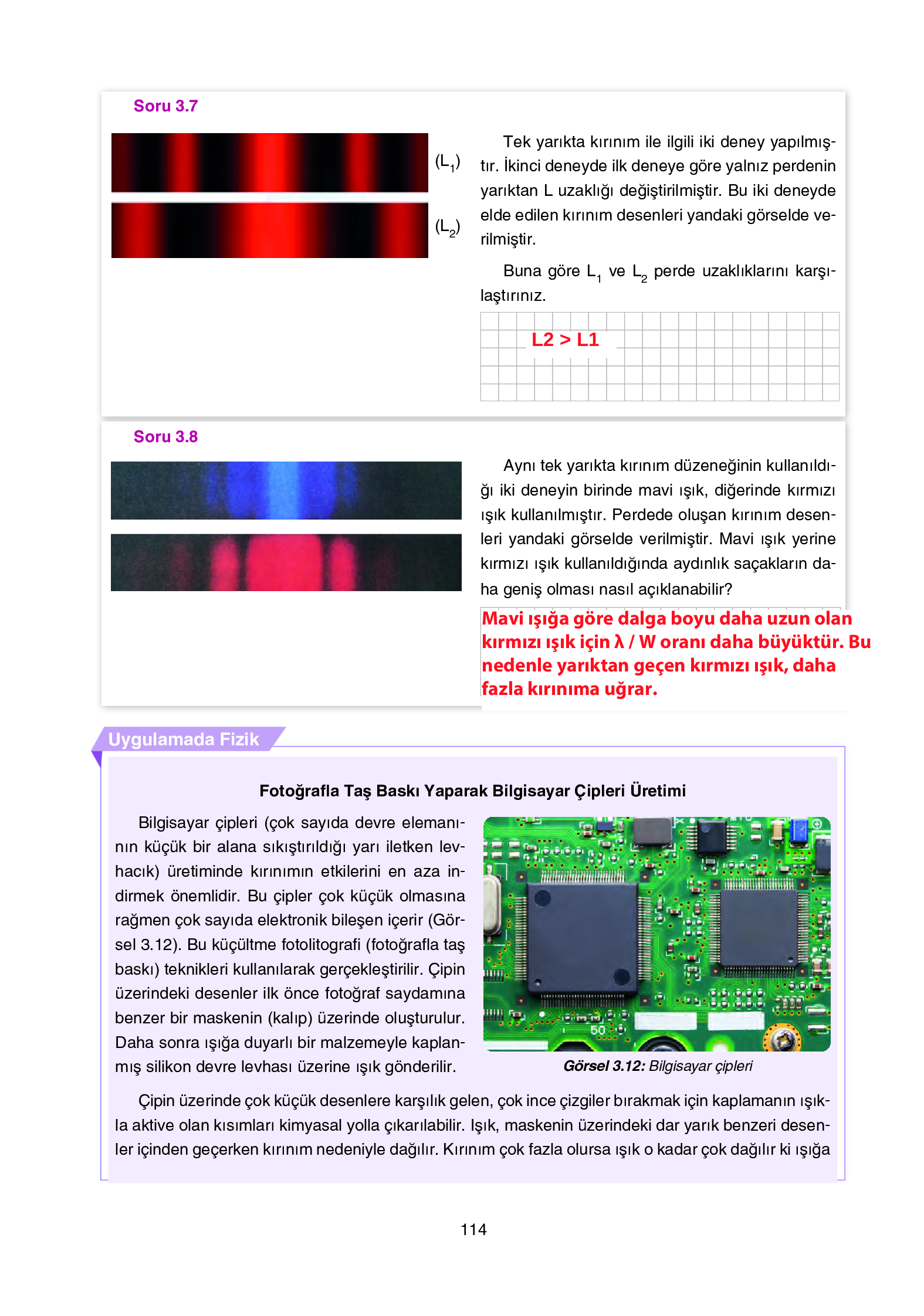 12. Sınıf Yıldırım Yayınları Fizik Ders Kitabı Sayfa 114 Cevapları