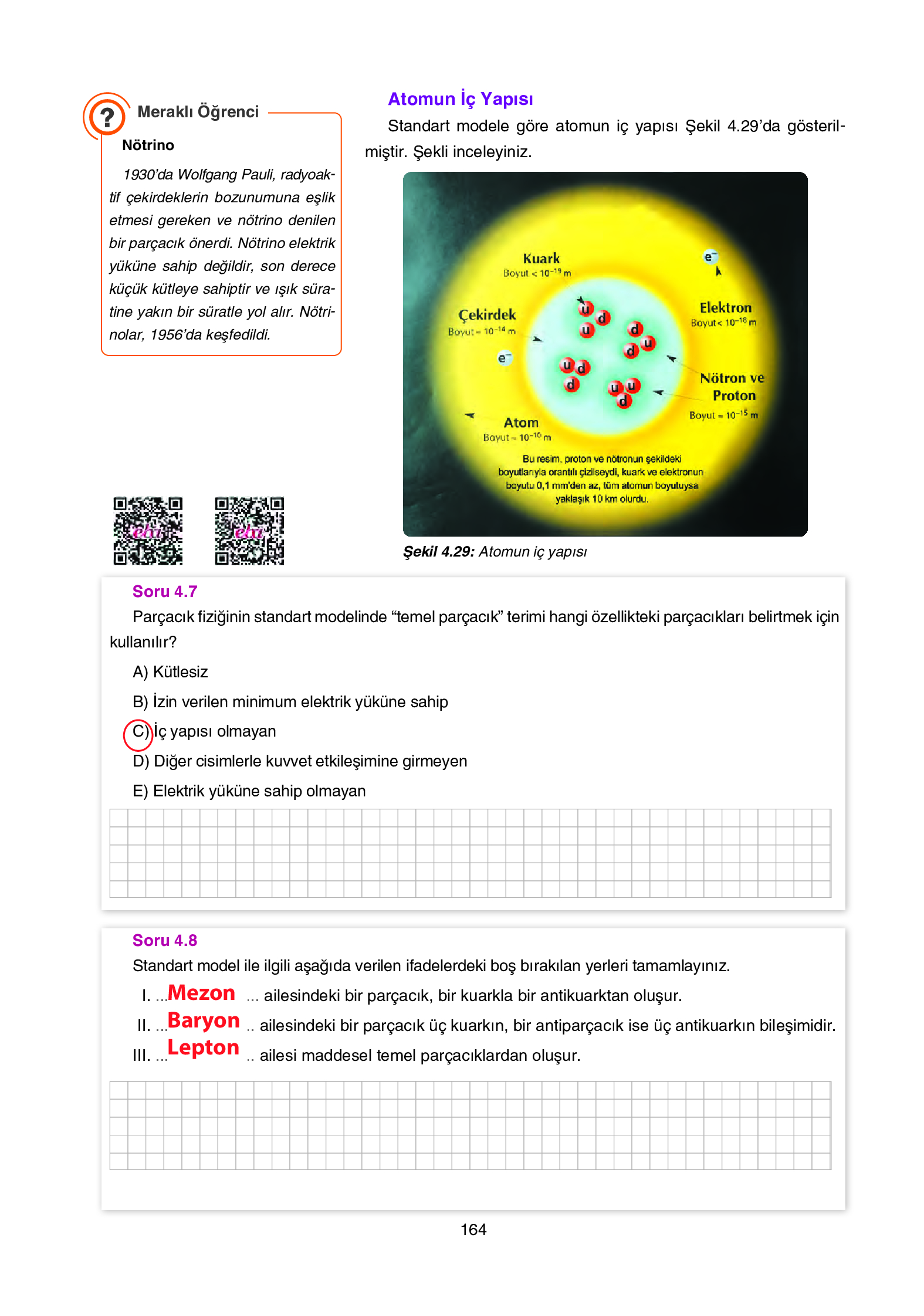 12. Sınıf Yıldırım Yayınları Fizik Ders Kitabı Sayfa 164 Cevapları