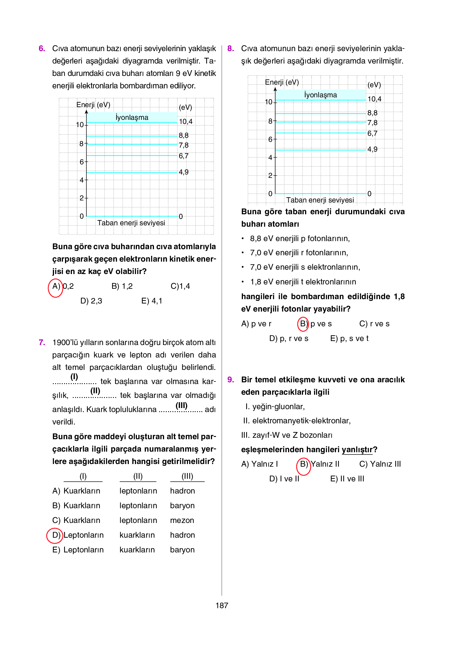 12. Sınıf Yıldırım Yayınları Fizik Ders Kitabı Sayfa 187 Cevapları 12. Sınıf Yıldırım Yayınları Fizik Ders Kitabı Sayfa 187 Cevapları